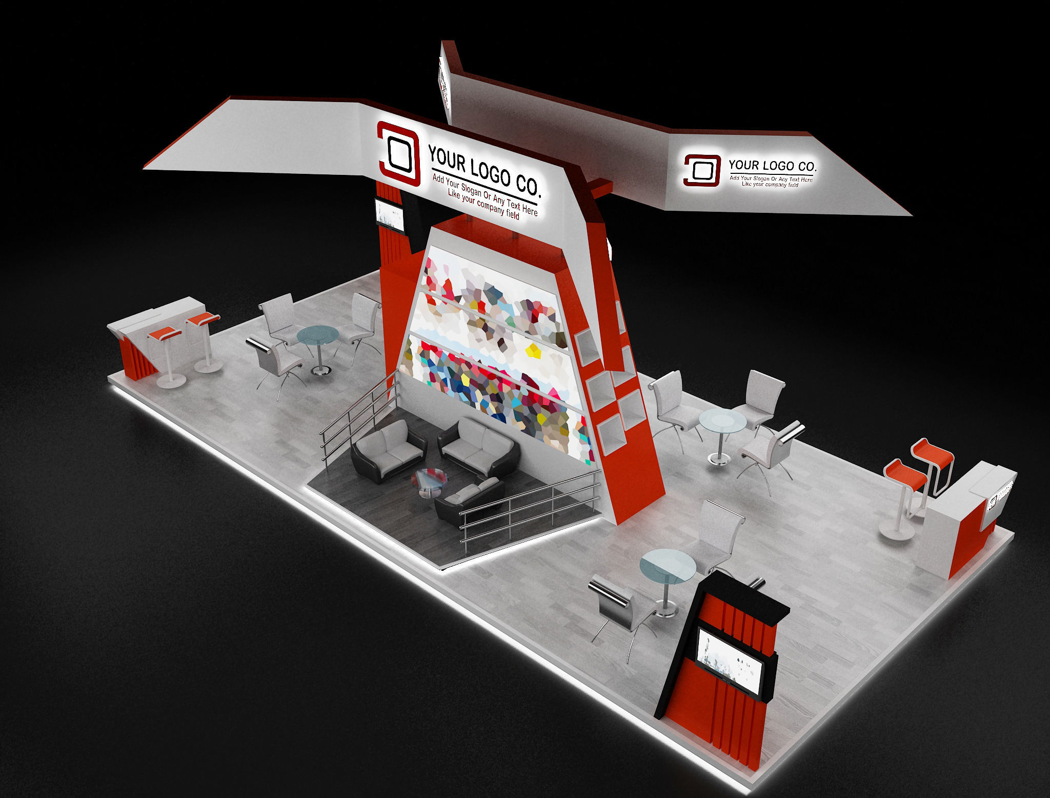 Booth Exhibition Stand a630 3D model_4