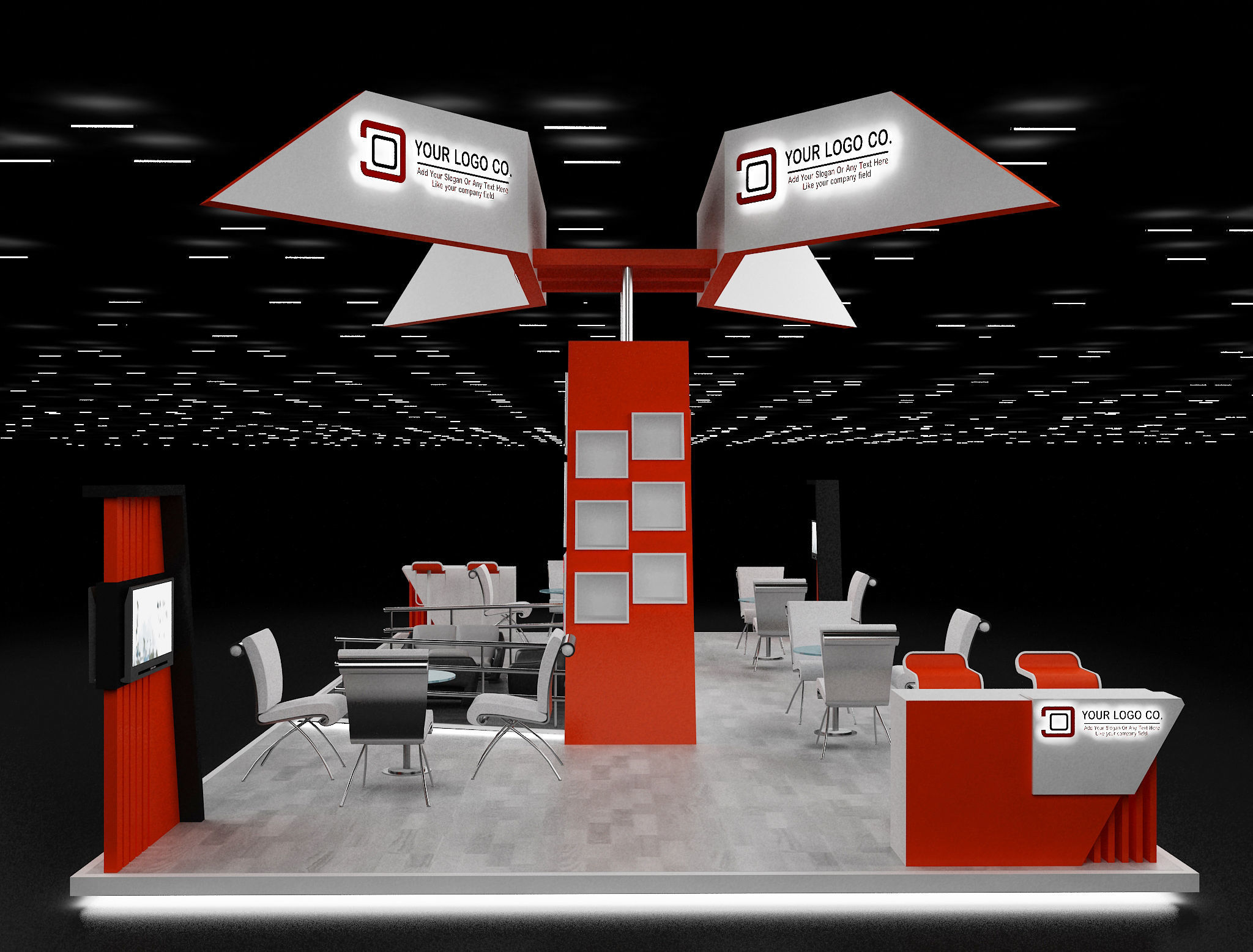 Booth Exhibition Stand a630 3D model_10