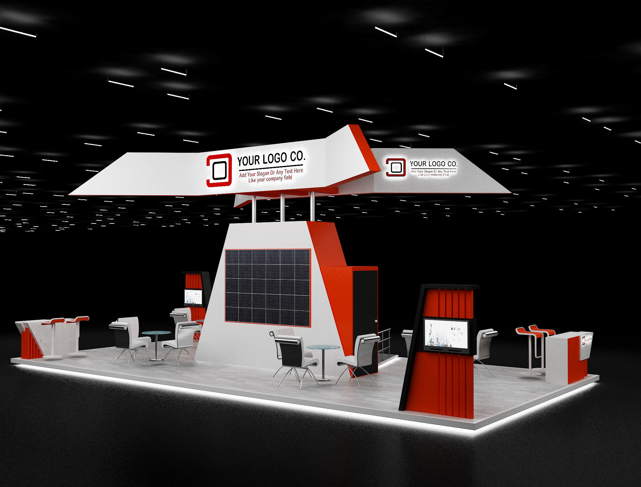 Booth Exhibition Stand a630 3D model_18