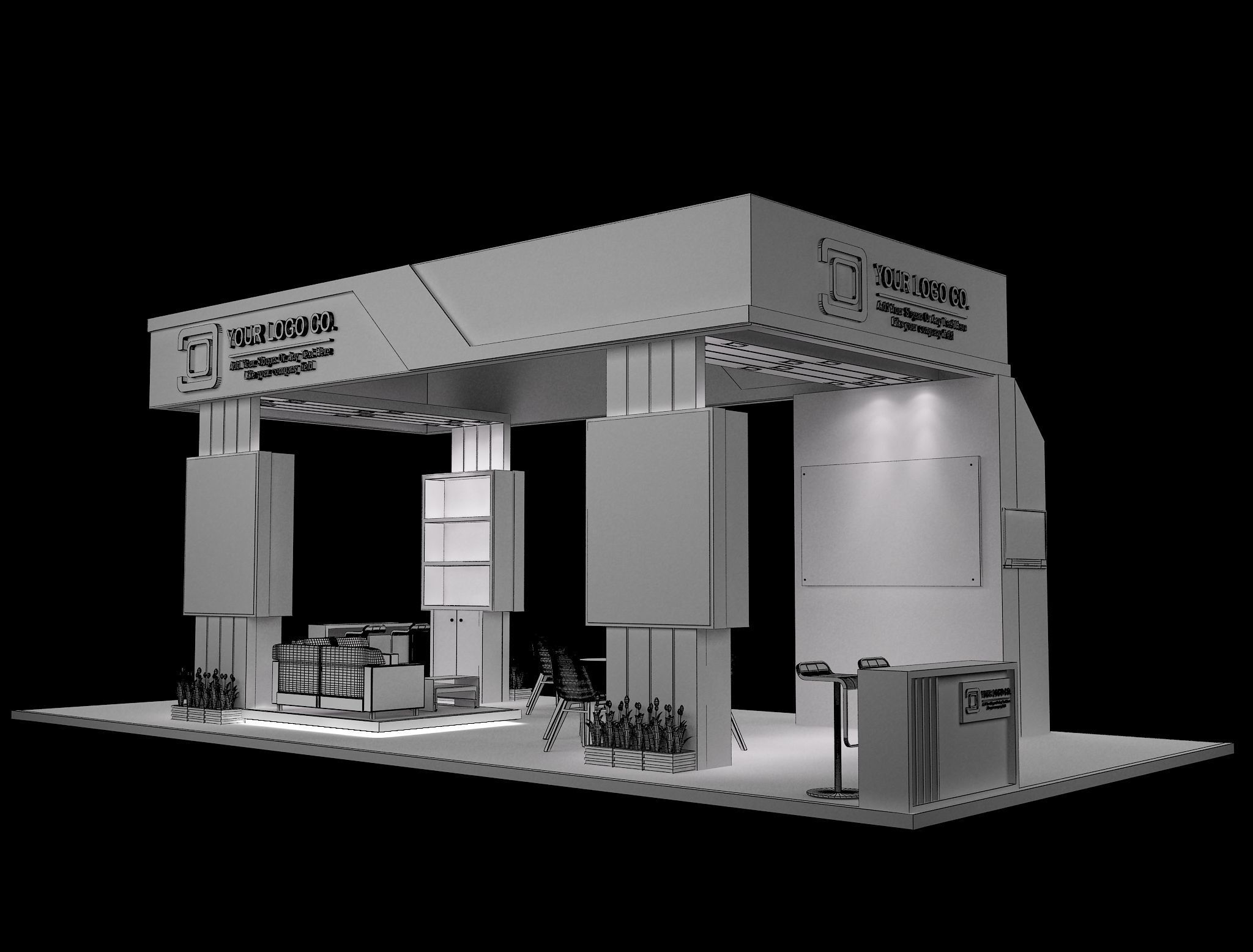 Booth Exhibition Stand a631 3D model_3