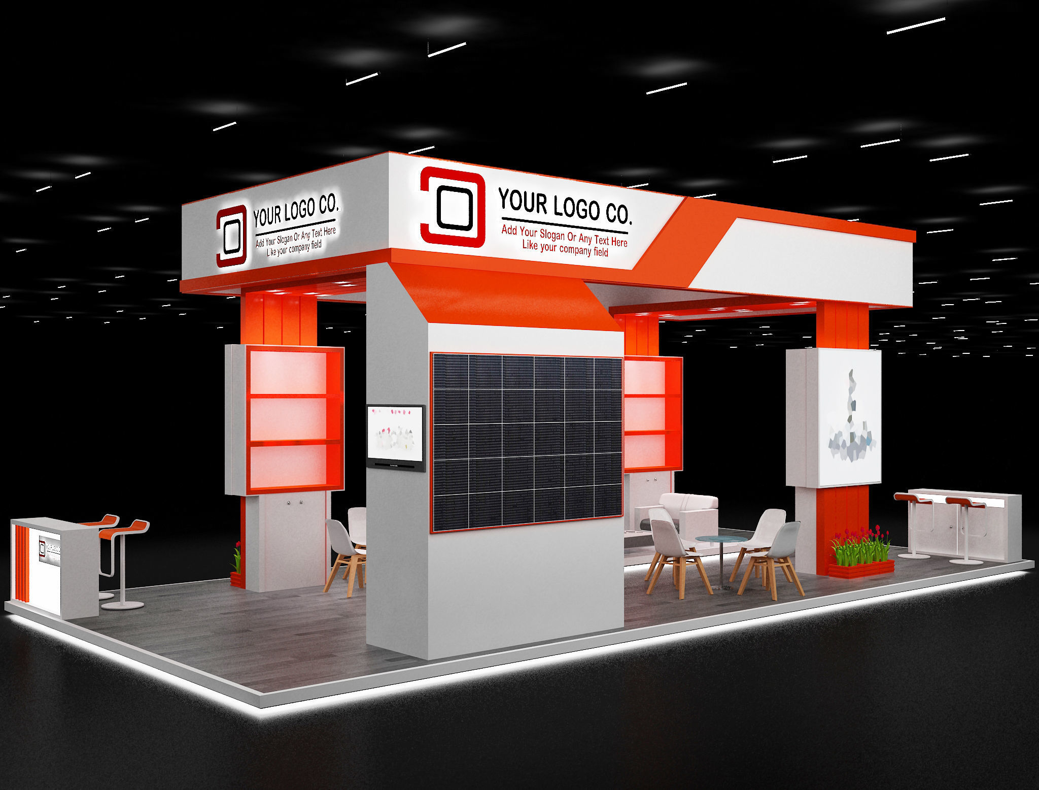 Booth Exhibition Stand a631 3D model_12