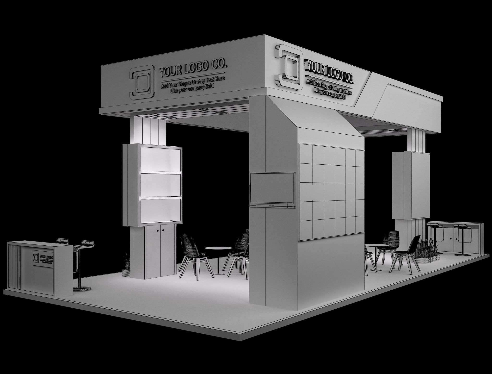 Booth Exhibition Stand a631 3D model_1