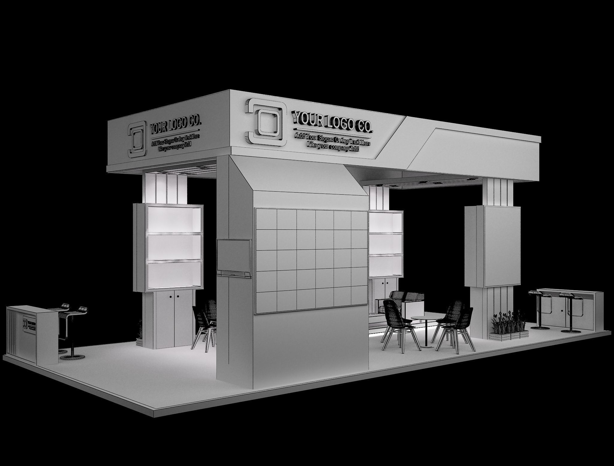 Booth Exhibition Stand a631 3D model_13