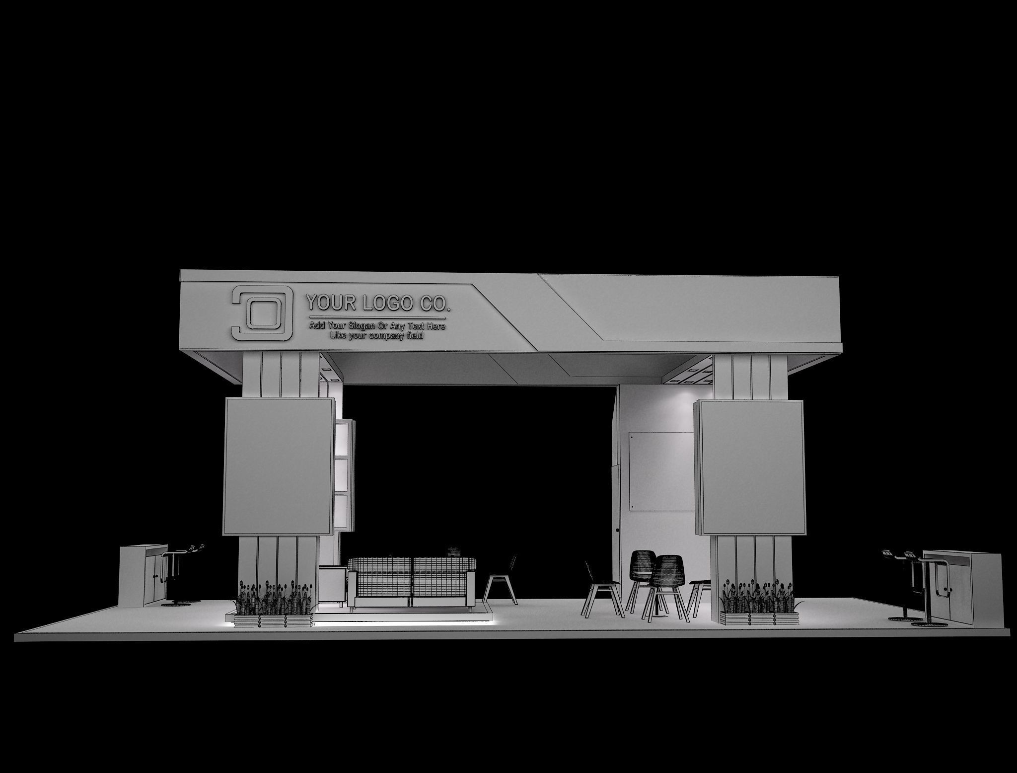 Booth Exhibition Stand a631 3D model_19