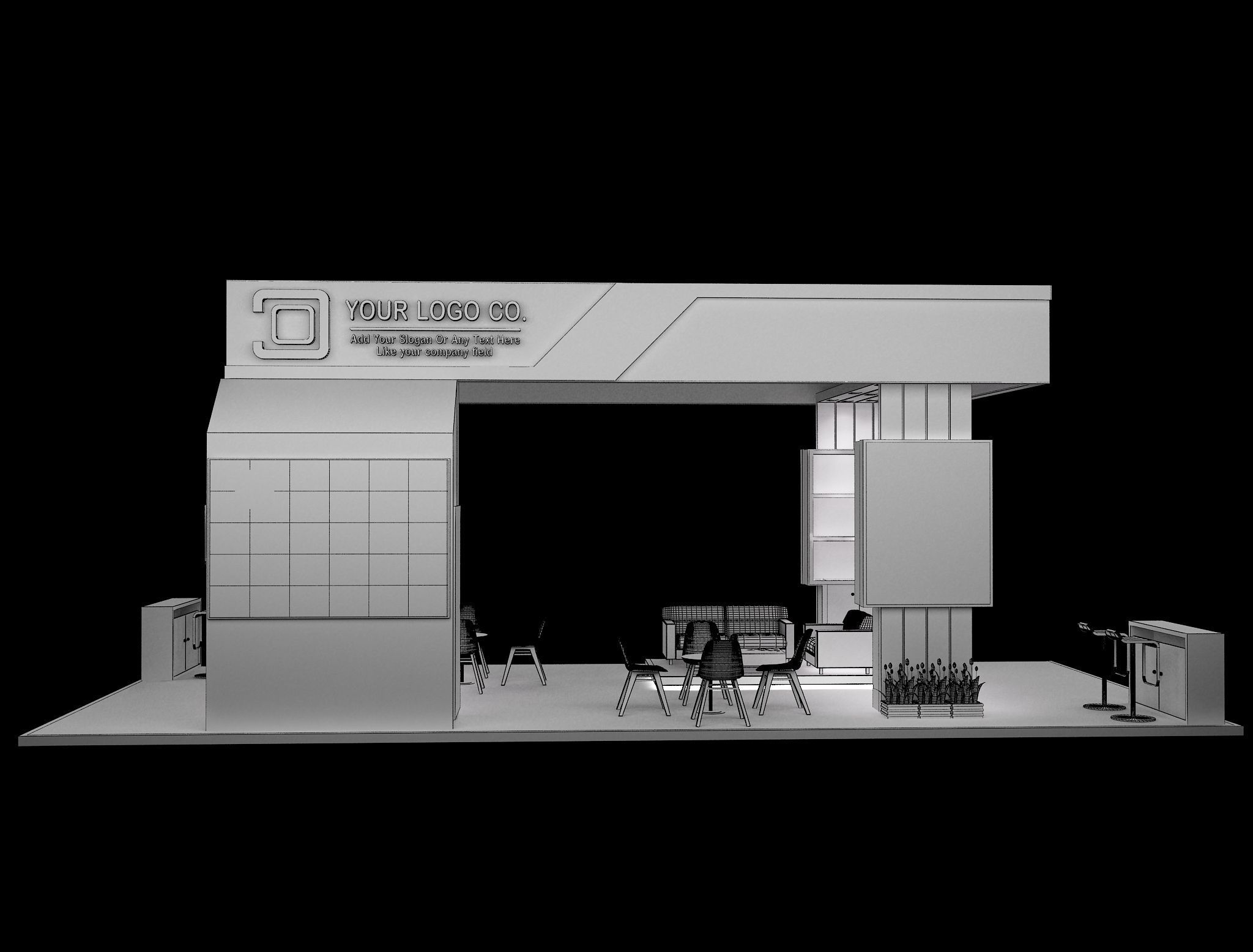 Booth Exhibition Stand a631 3D model_9