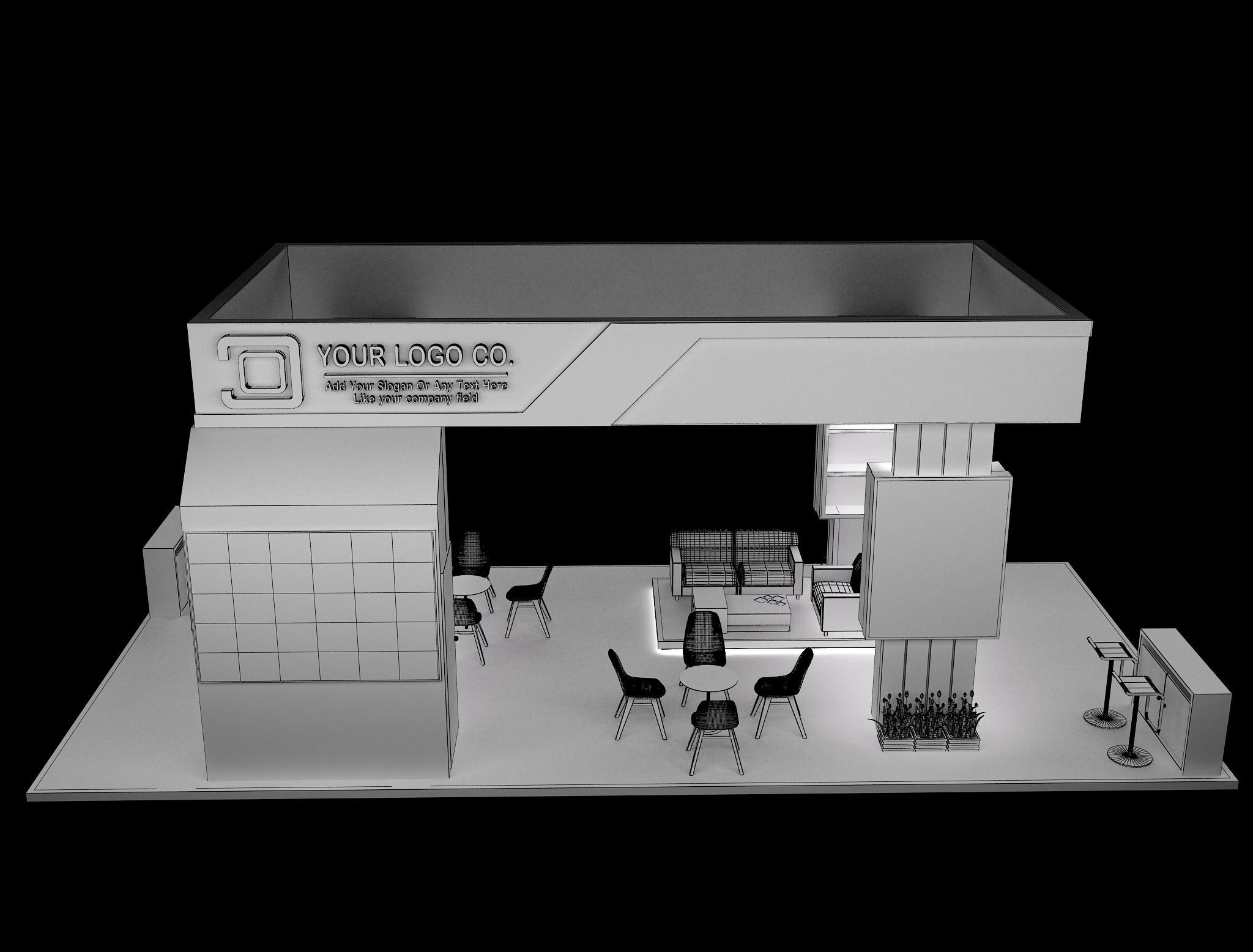 Booth Exhibition Stand a631 3D model_17