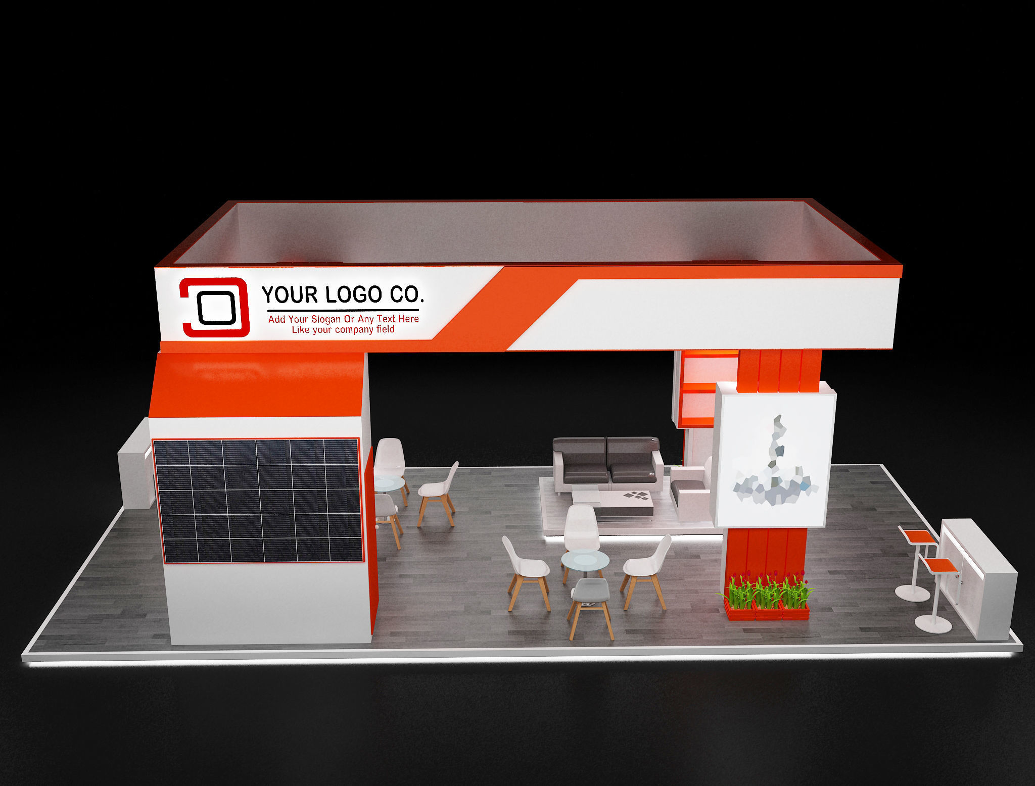 Booth Exhibition Stand a631 3D model_16