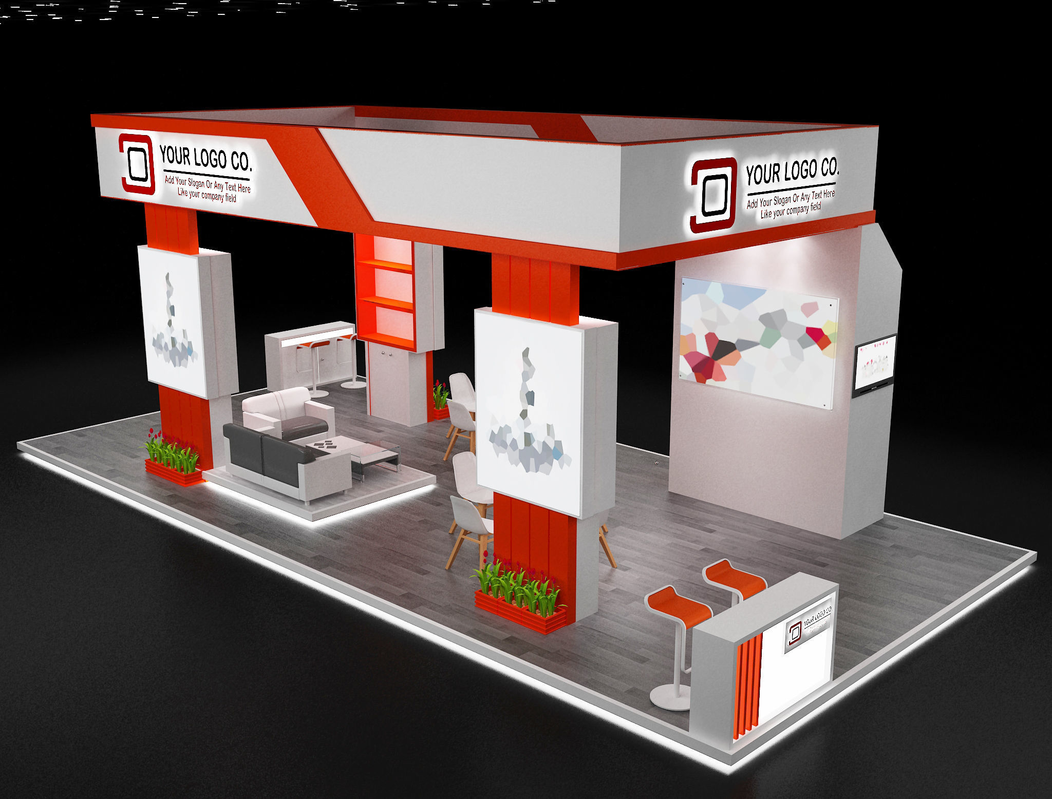 Booth Exhibition Stand a631 3D model_4