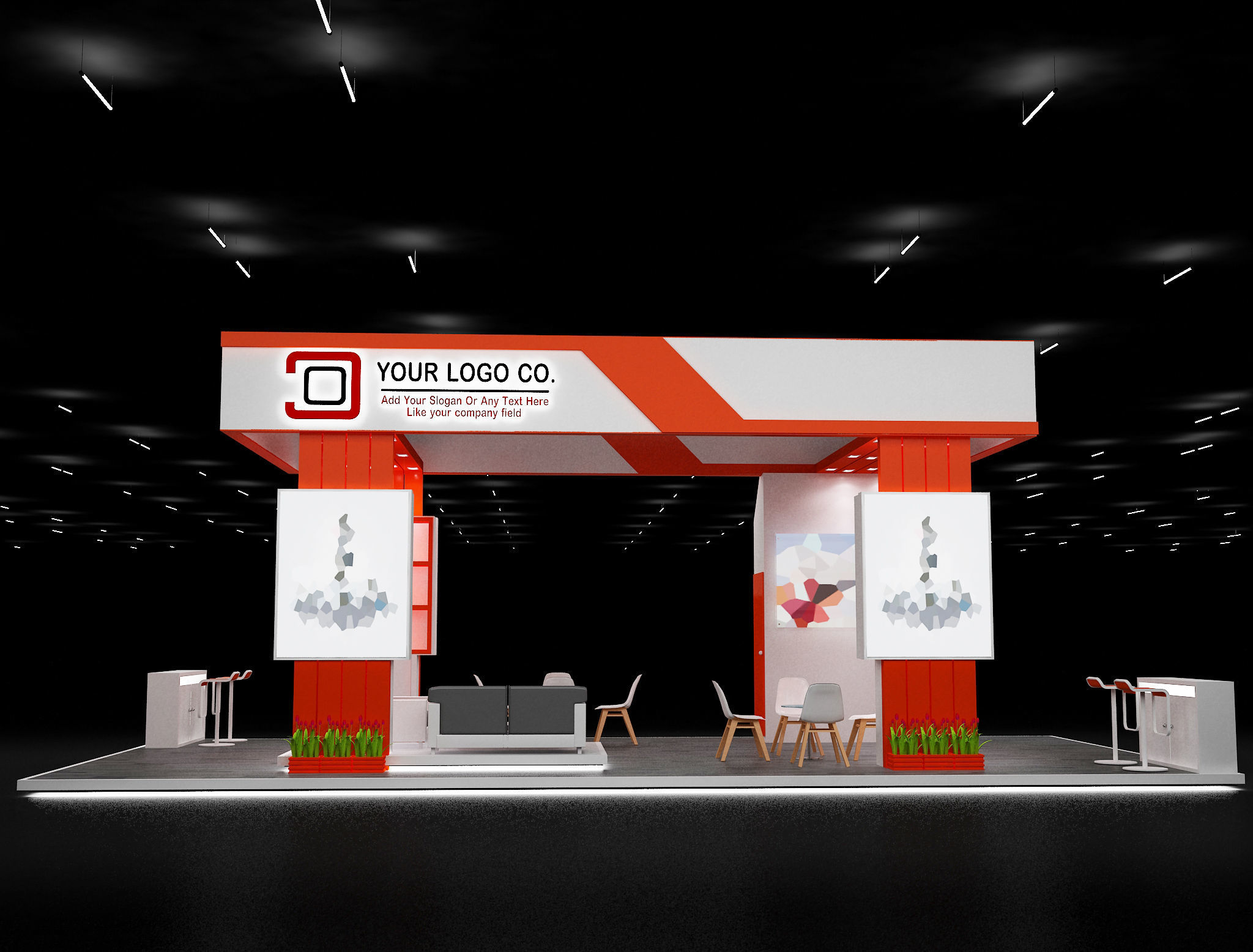 Booth Exhibition Stand a631 3D model_18