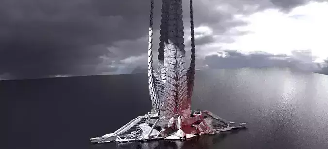 Alien Spine Tower 2 3D model