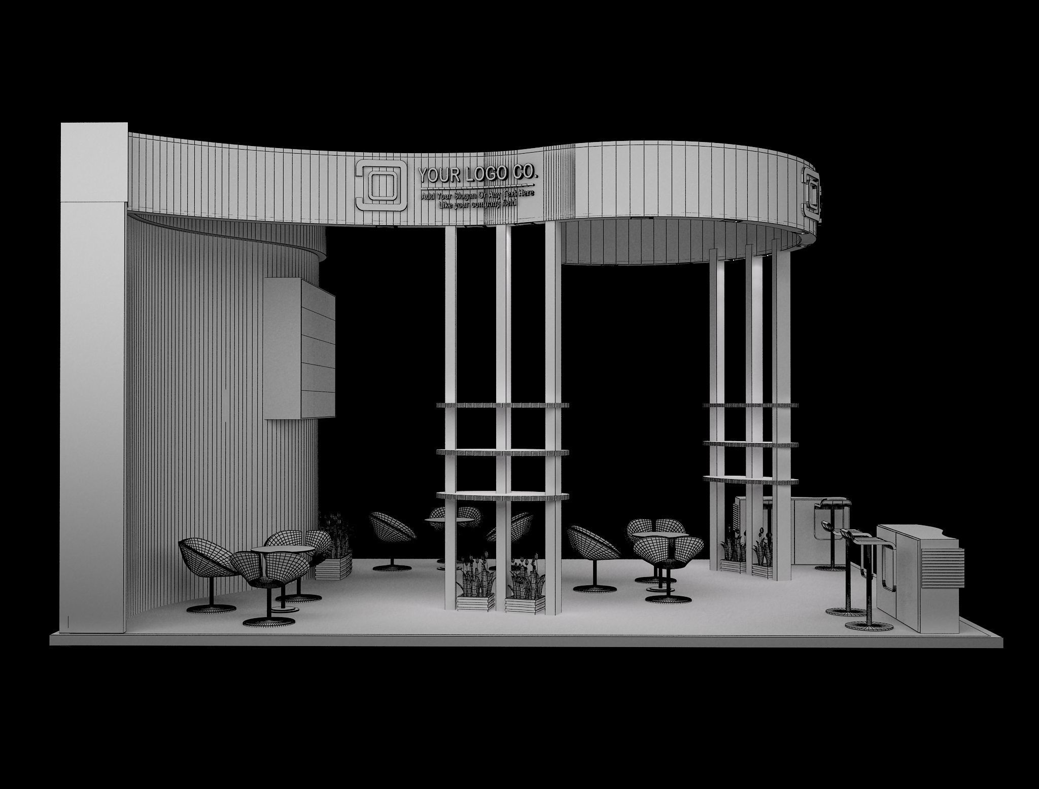 Booth Exhibition Stand a632  3D model_17