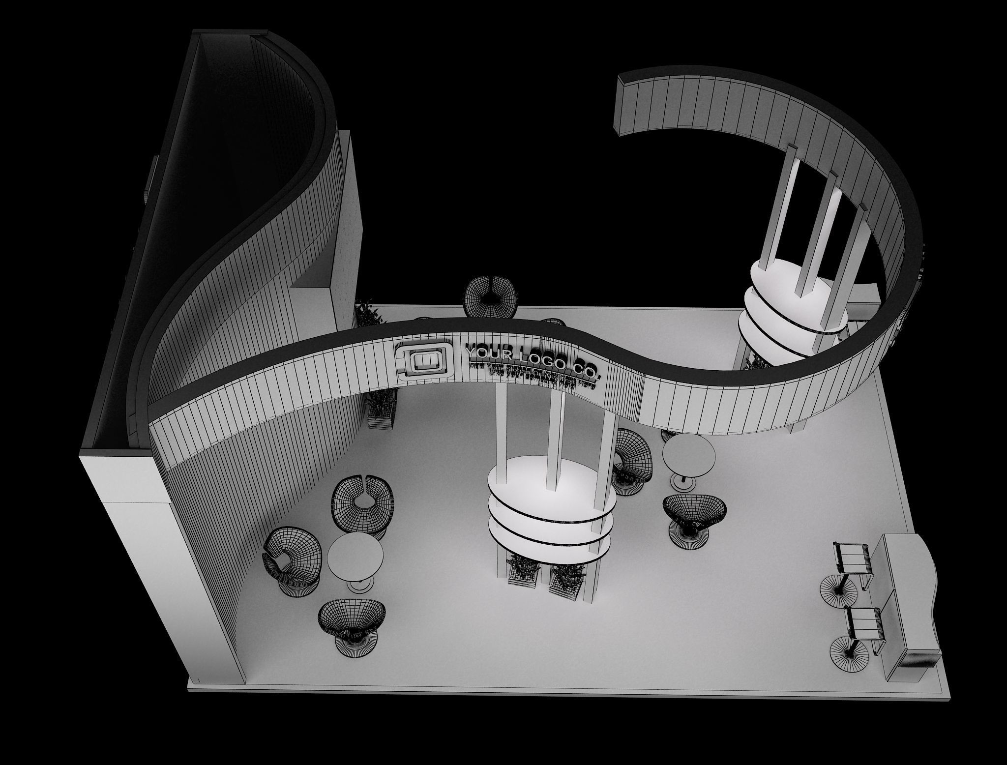 Booth Exhibition Stand a632  3D model_11