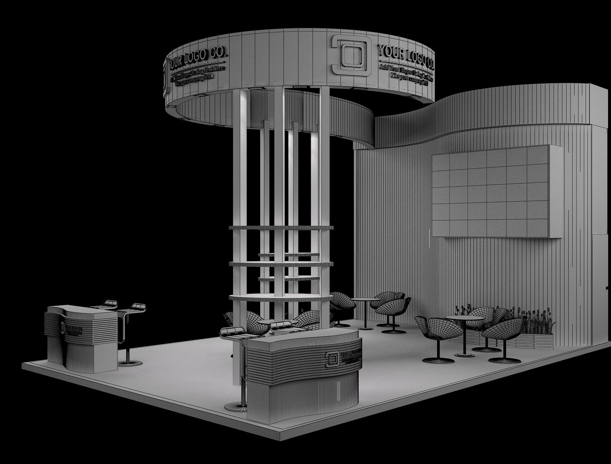 Booth Exhibition Stand a632  3D model_15