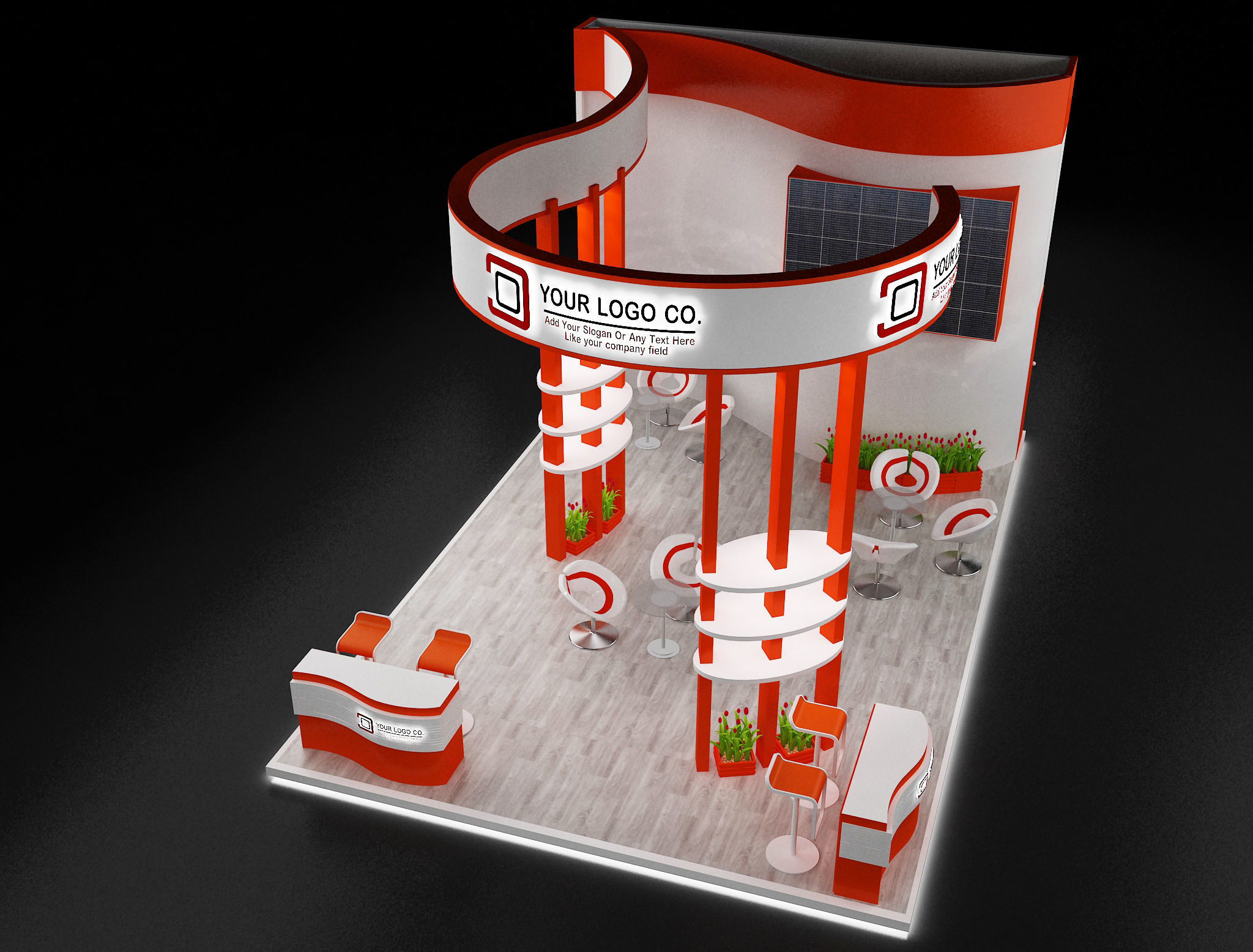 Booth Exhibition Stand a632  3D model_4