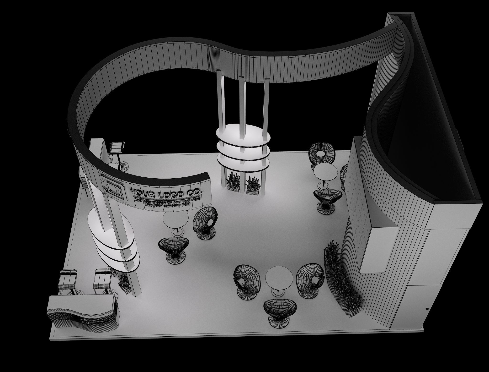 Booth Exhibition Stand a632  3D model_9