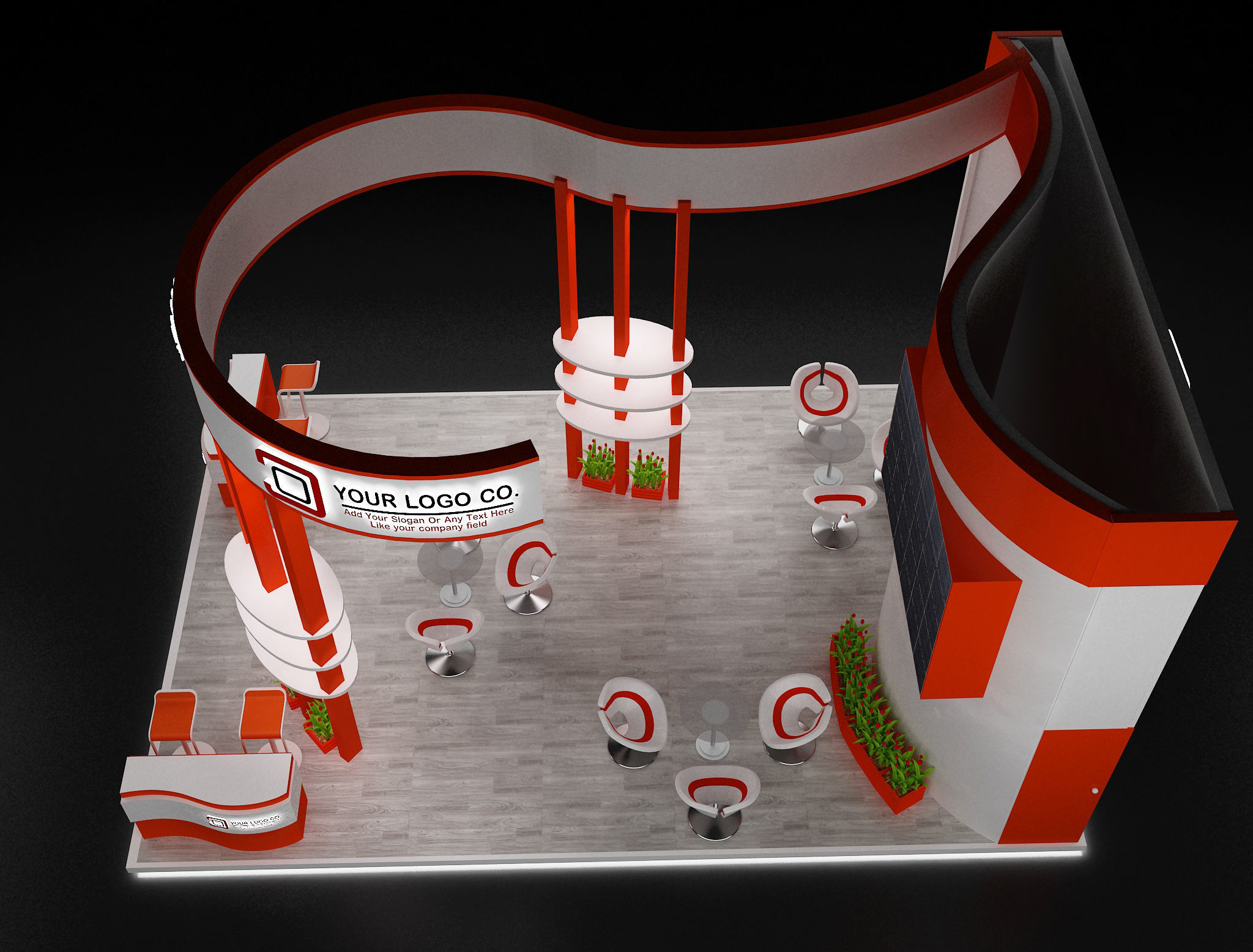 Booth Exhibition Stand a632  3D model_8