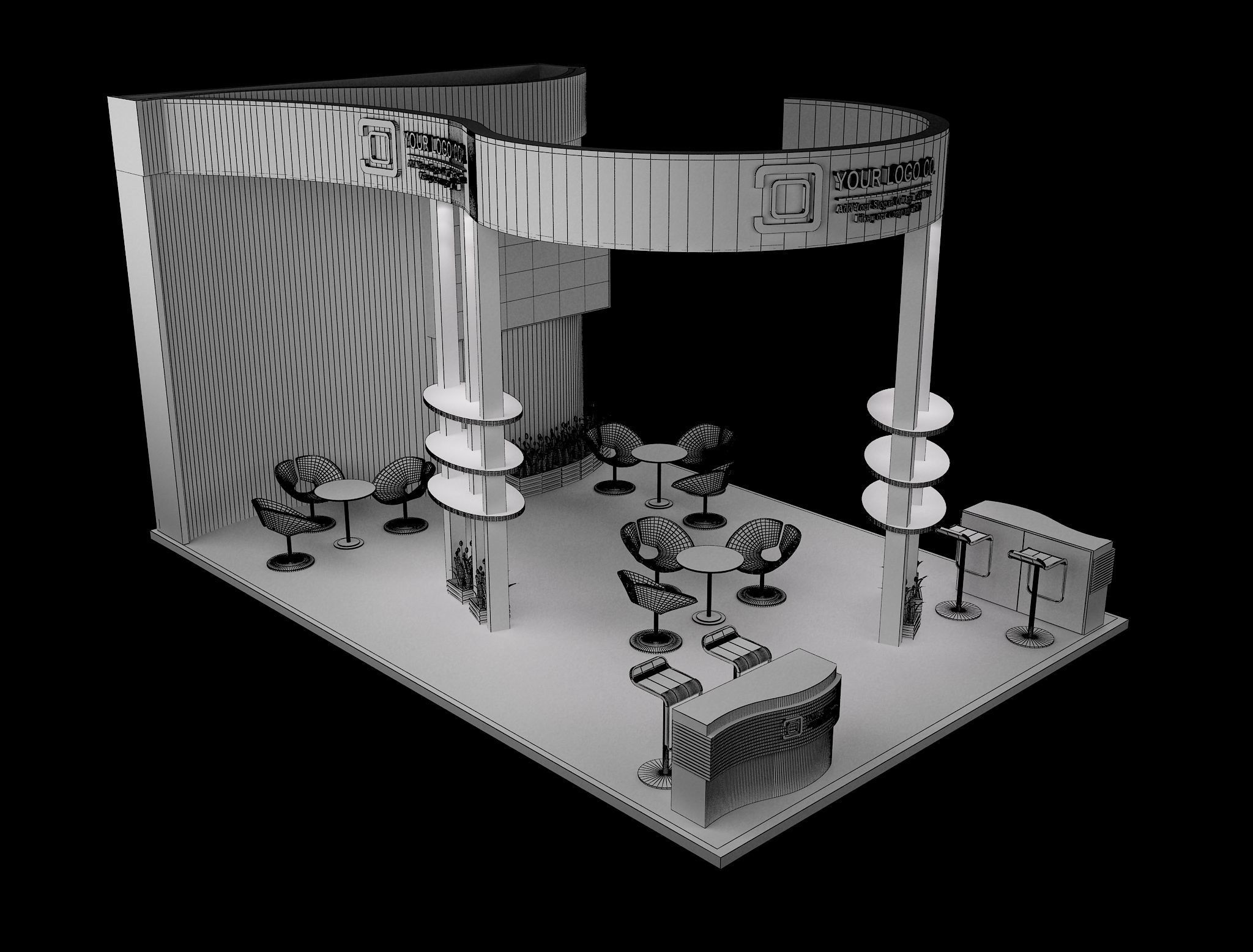 Booth Exhibition Stand a632  3D model_3