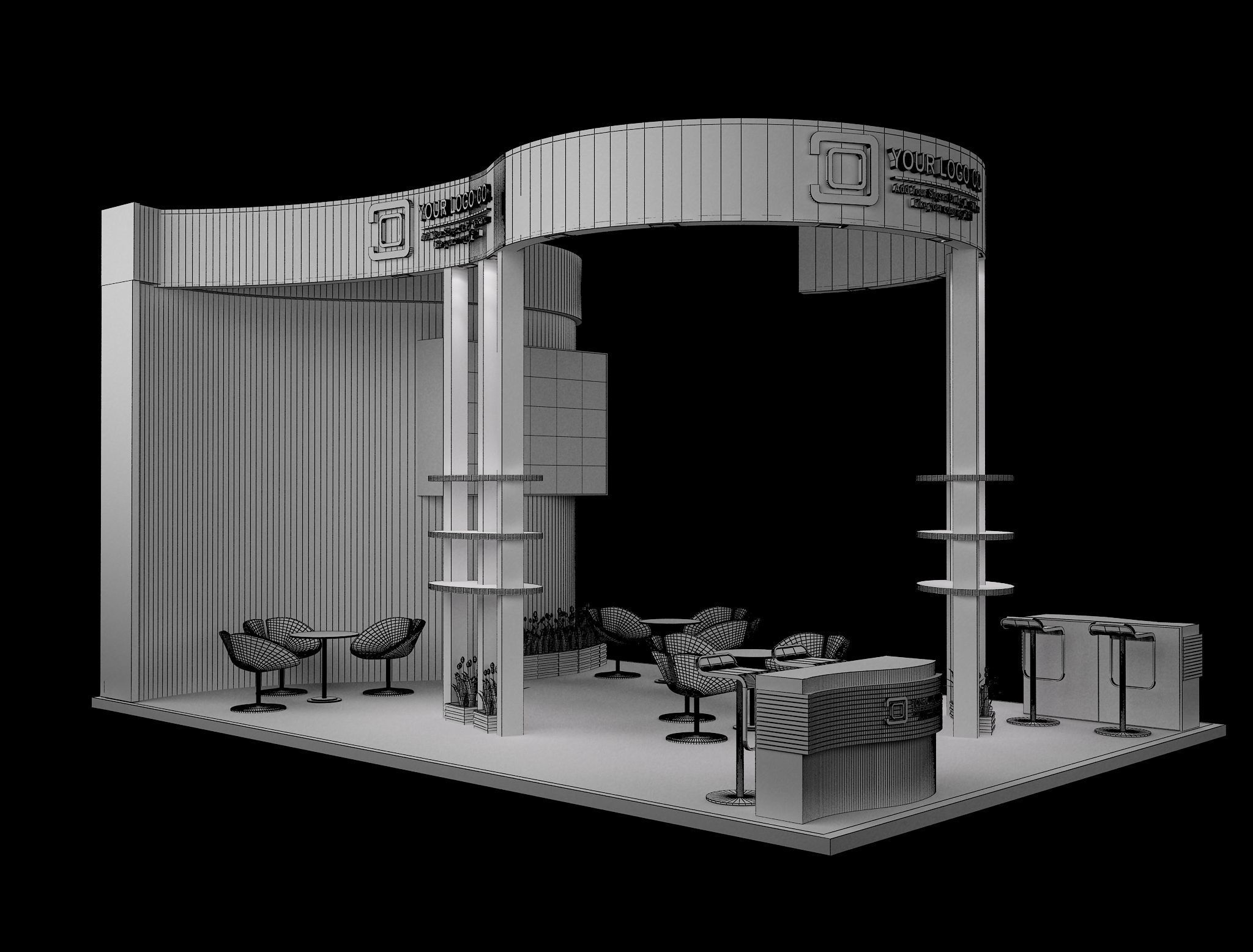 Booth Exhibition Stand a632  3D model_1