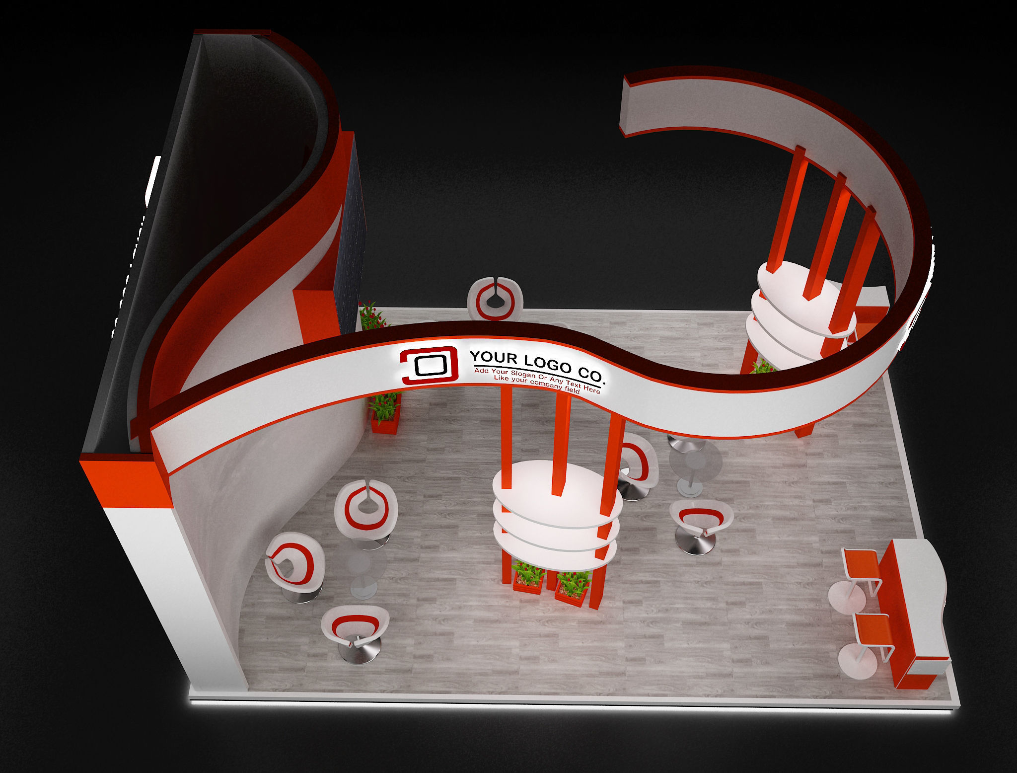 Booth Exhibition Stand a632  3D model_10