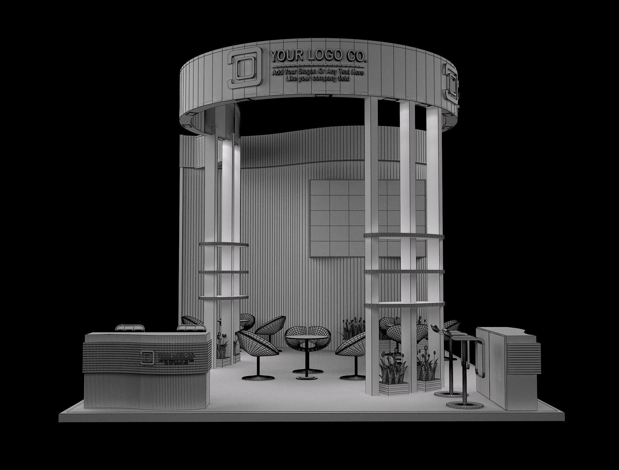 Booth Exhibition Stand a632  3D model_13