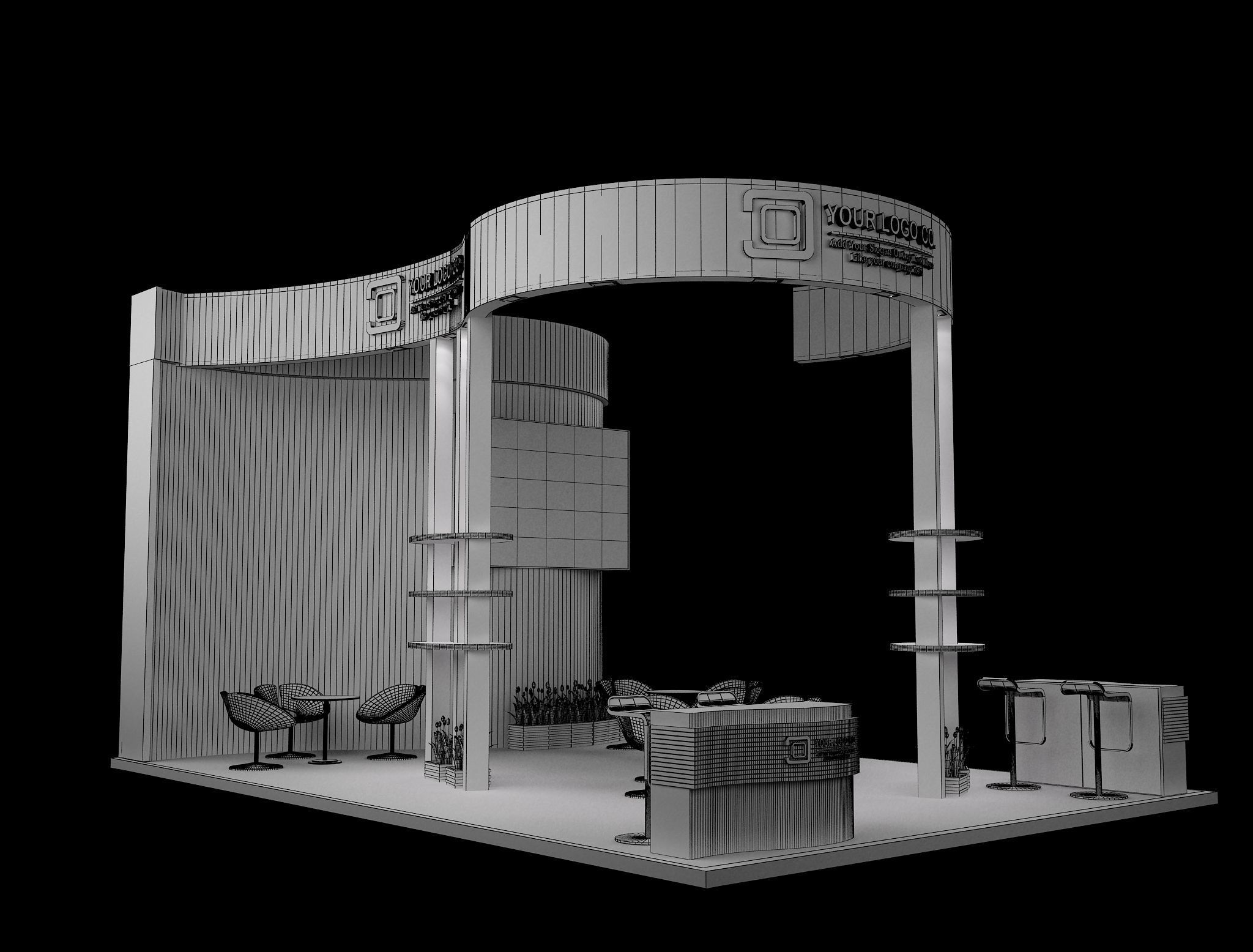 Booth Exhibition Stand a632  3D model_19