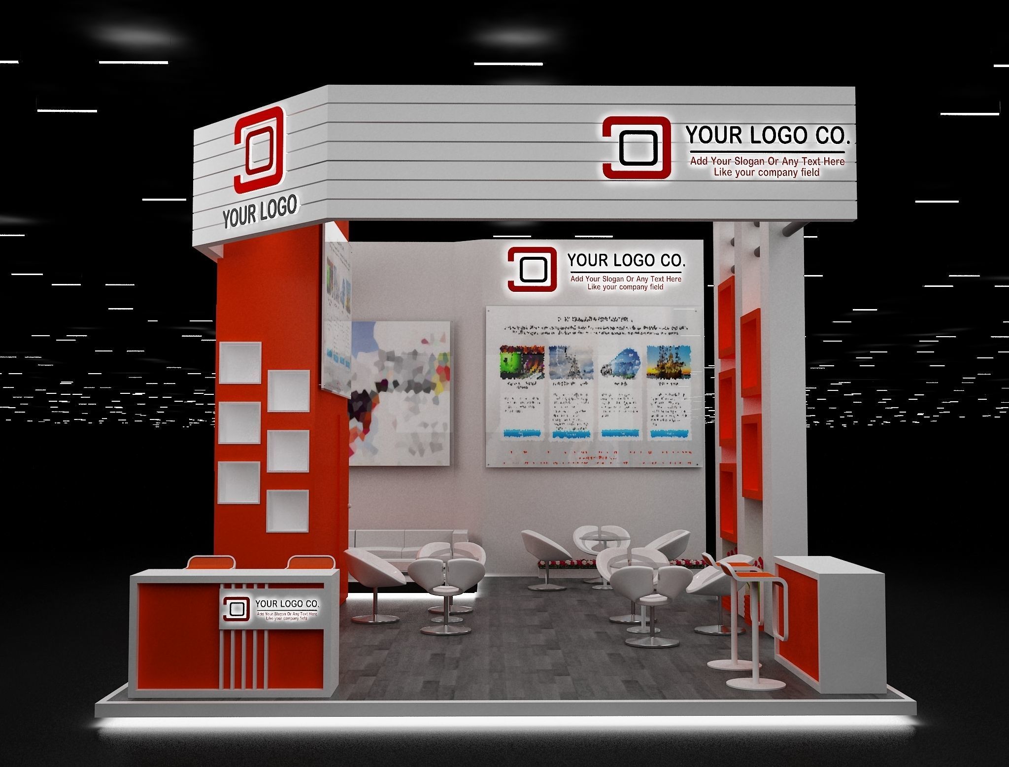 Booth Exhibition Stand a633 3D model_2