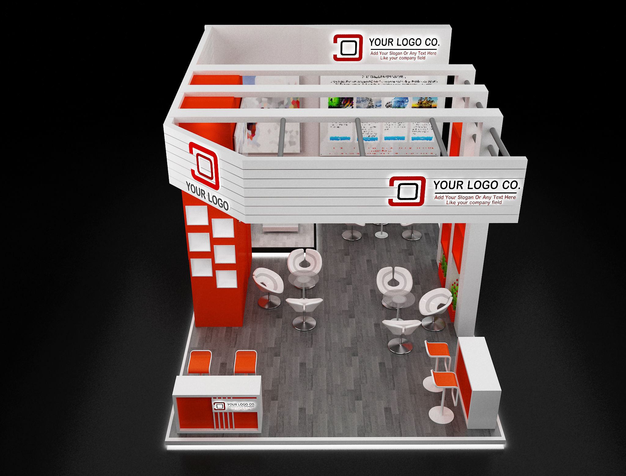 Booth Exhibition Stand a633 3D model_15
