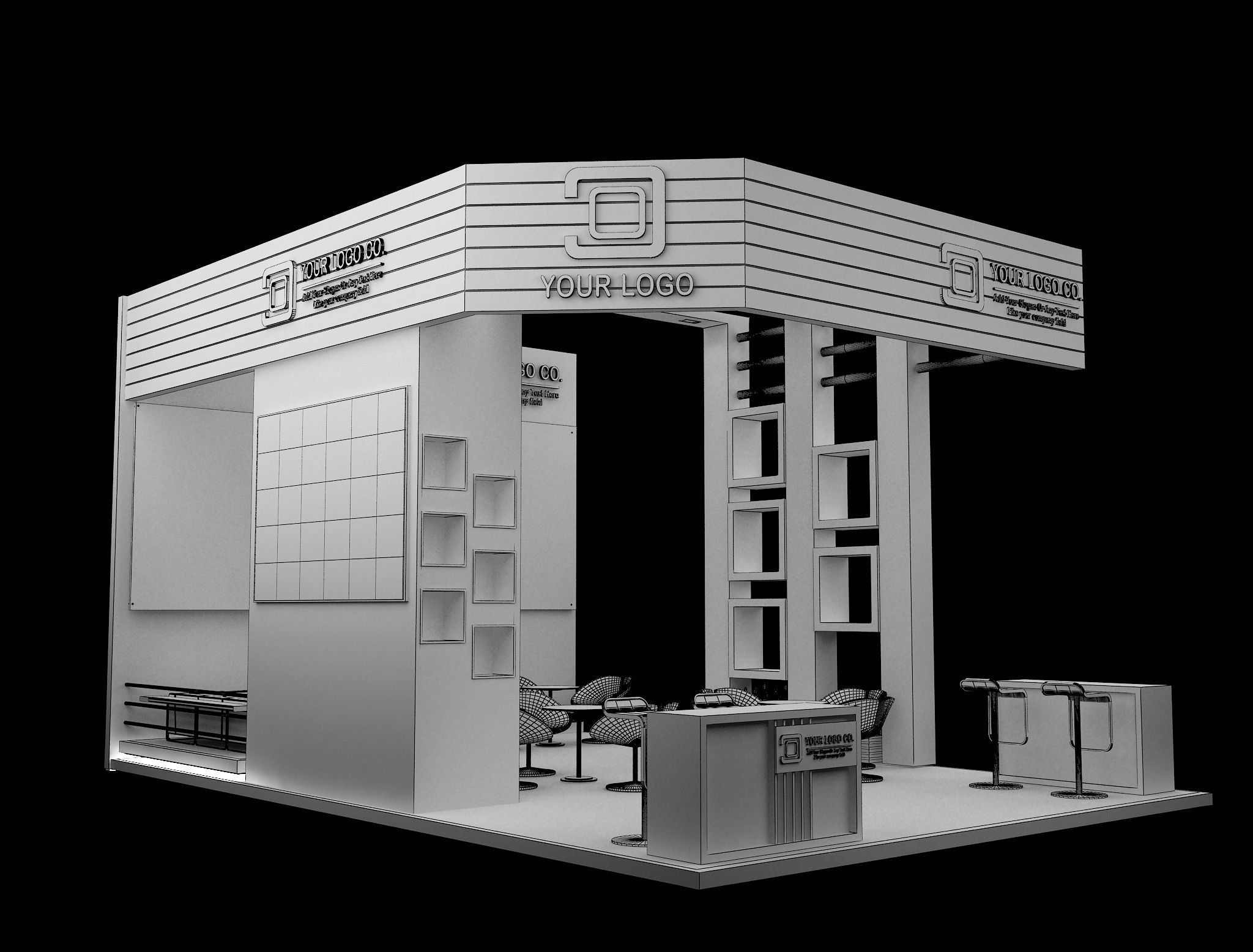 Booth Exhibition Stand a633 3D model_1