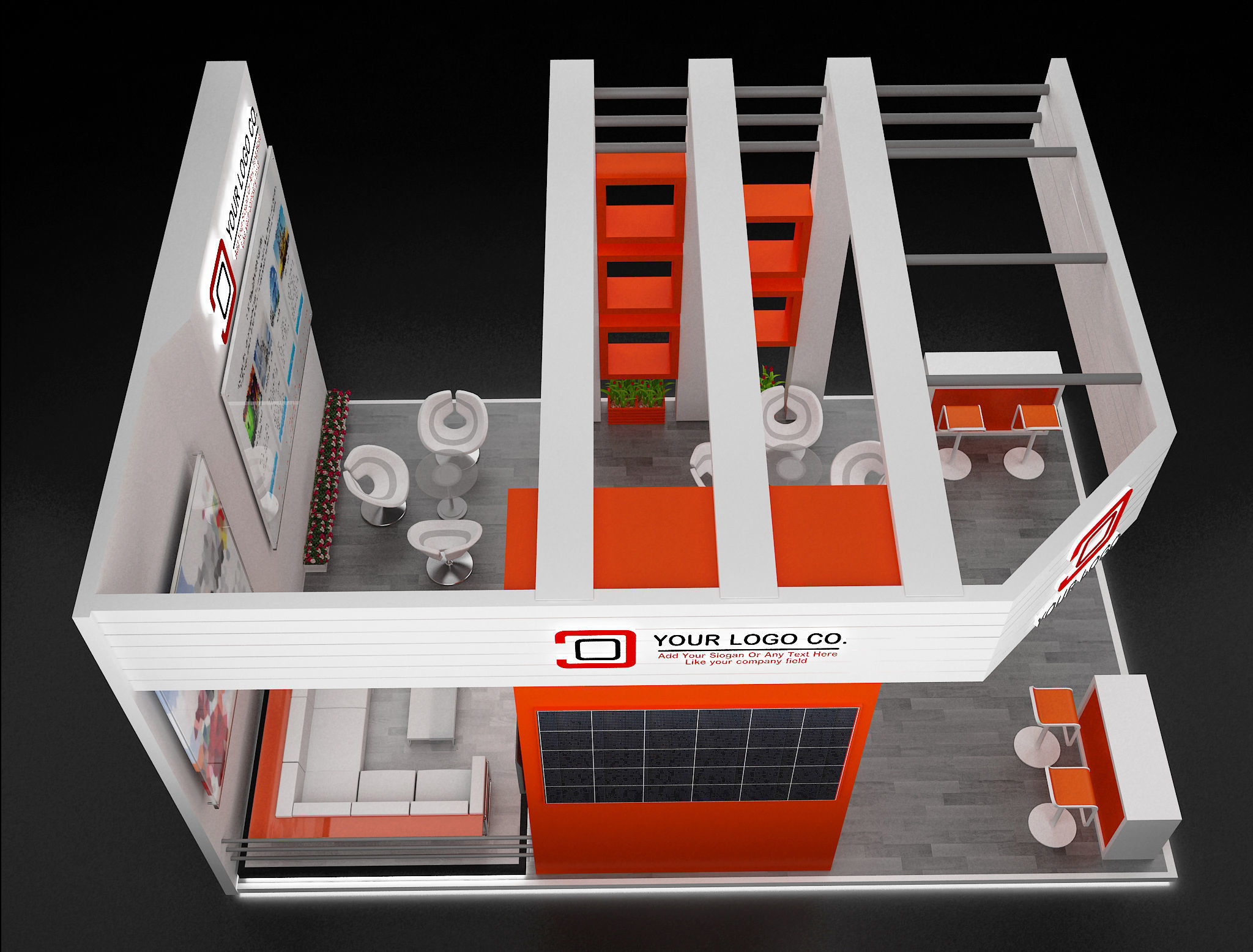 Booth Exhibition Stand a633 3D model_4