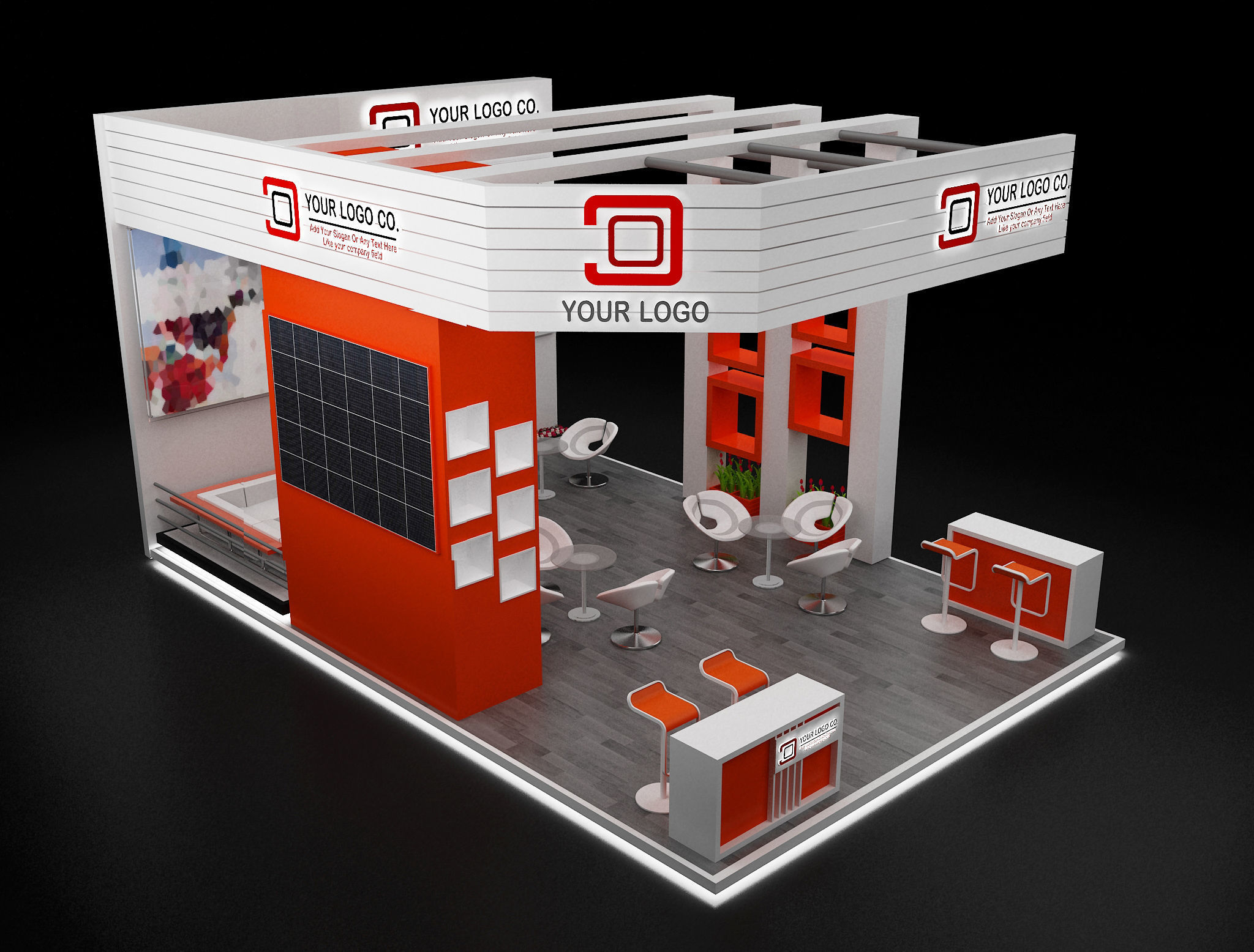 Booth Exhibition Stand a633 3D model_17