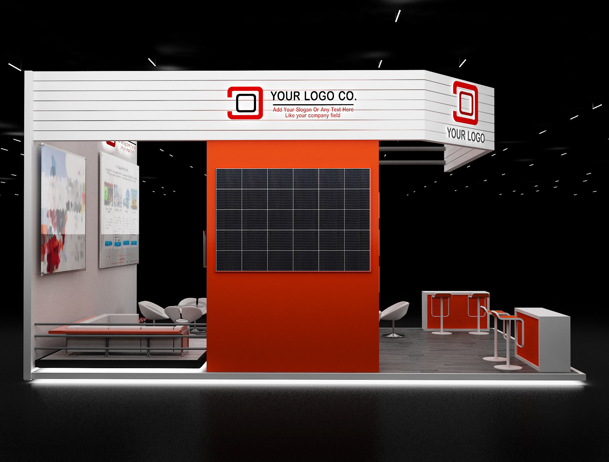 Booth Exhibition Stand a633 3D model_8
