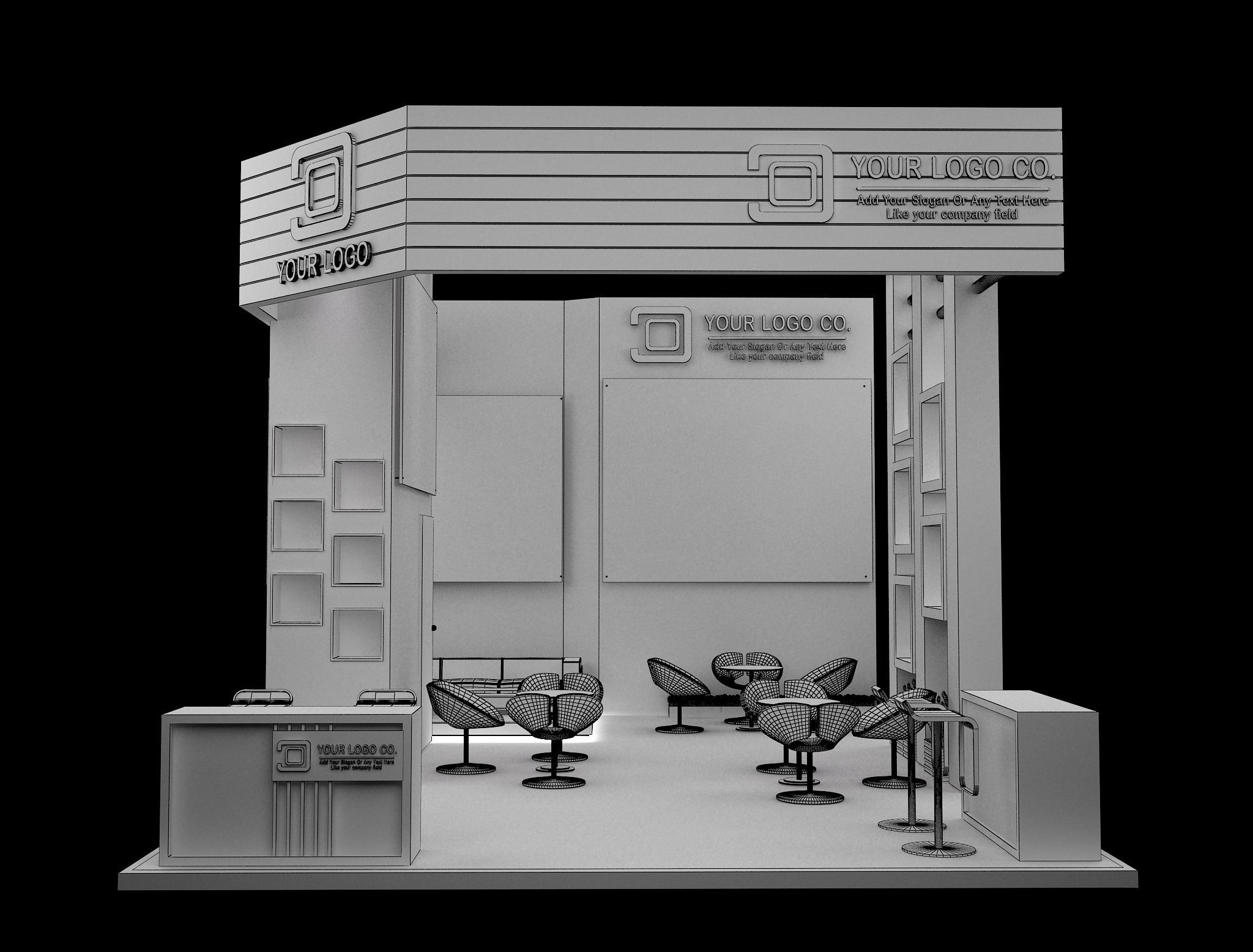 Booth Exhibition Stand a633 3D model_3