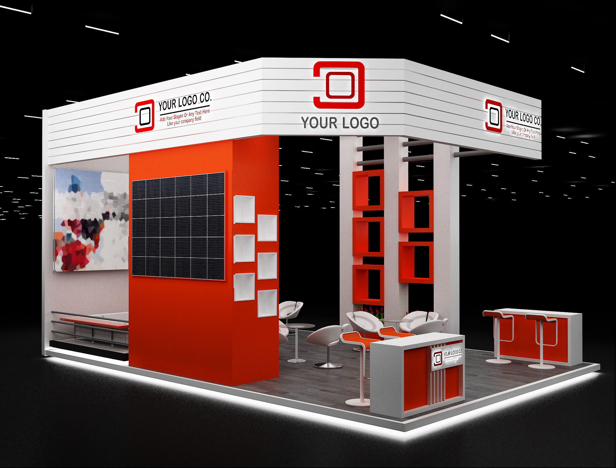 Booth Exhibition Stand a633 3D model_13