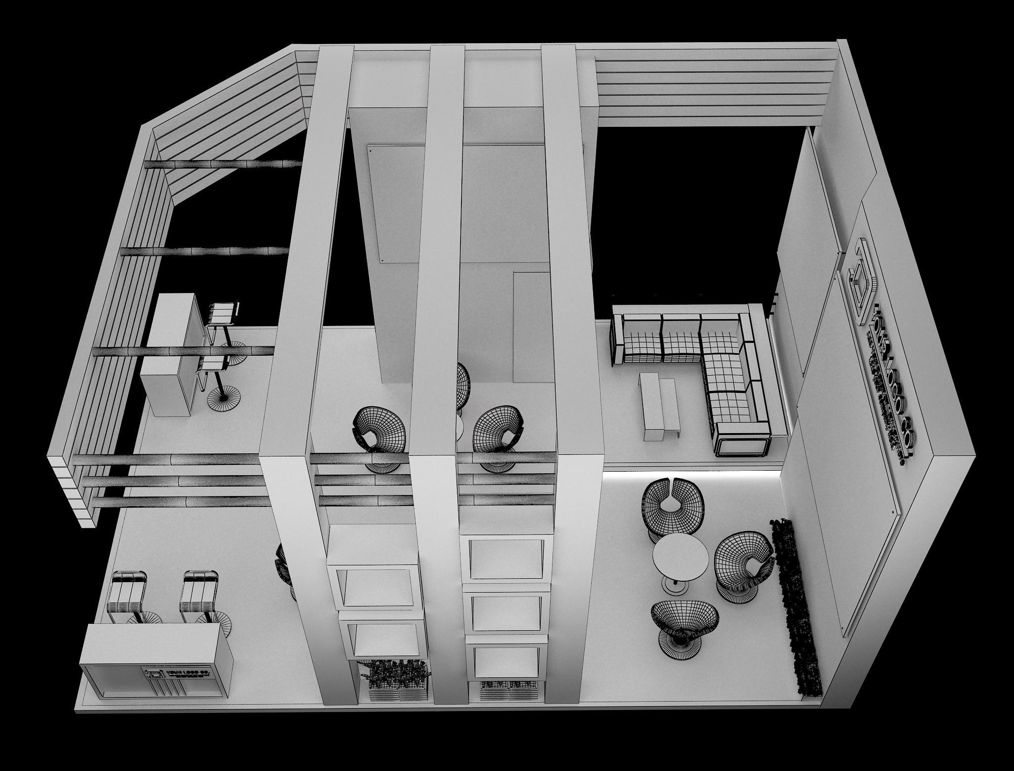 Booth Exhibition Stand a633 3D model_7