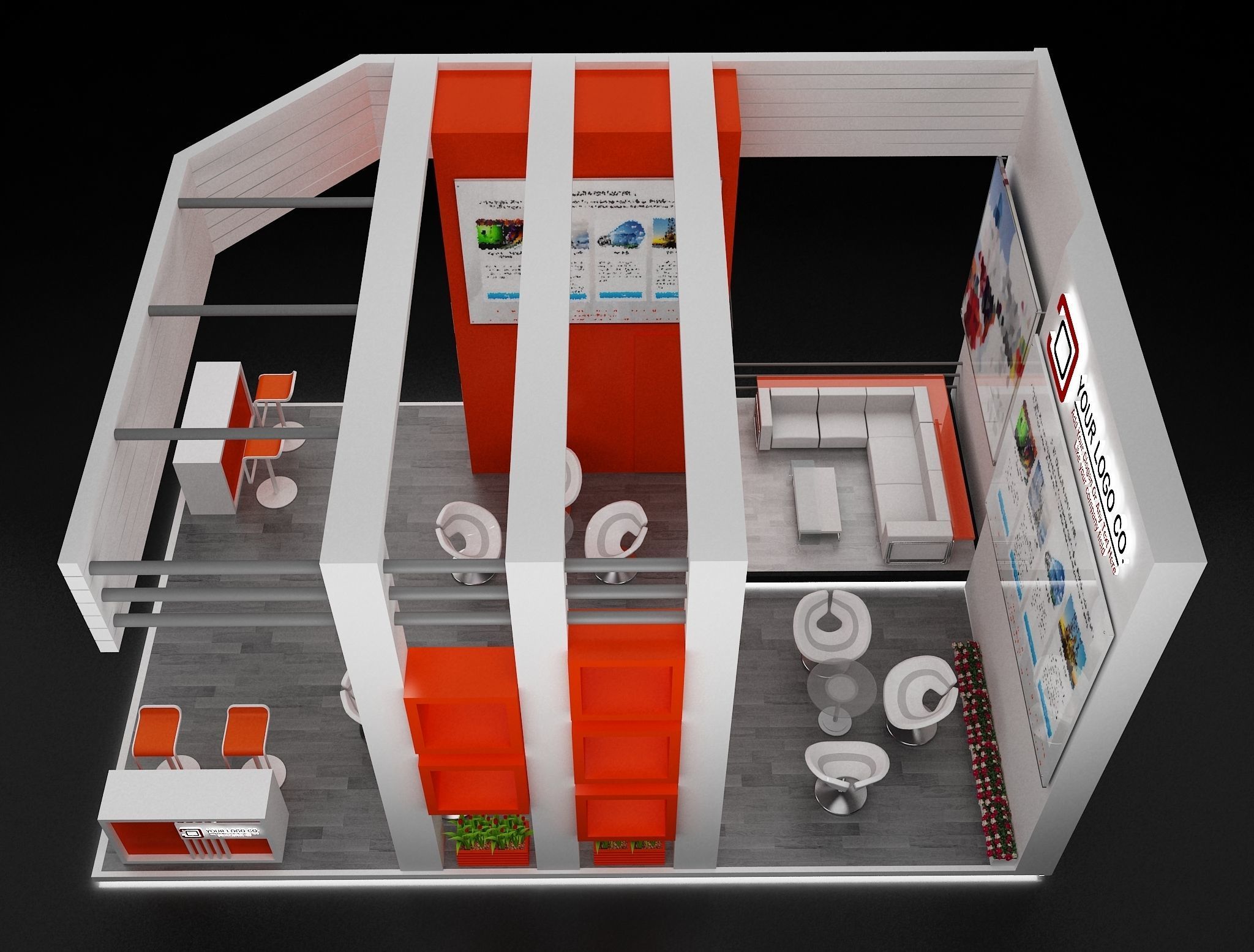 Booth Exhibition Stand a633 3D model_6