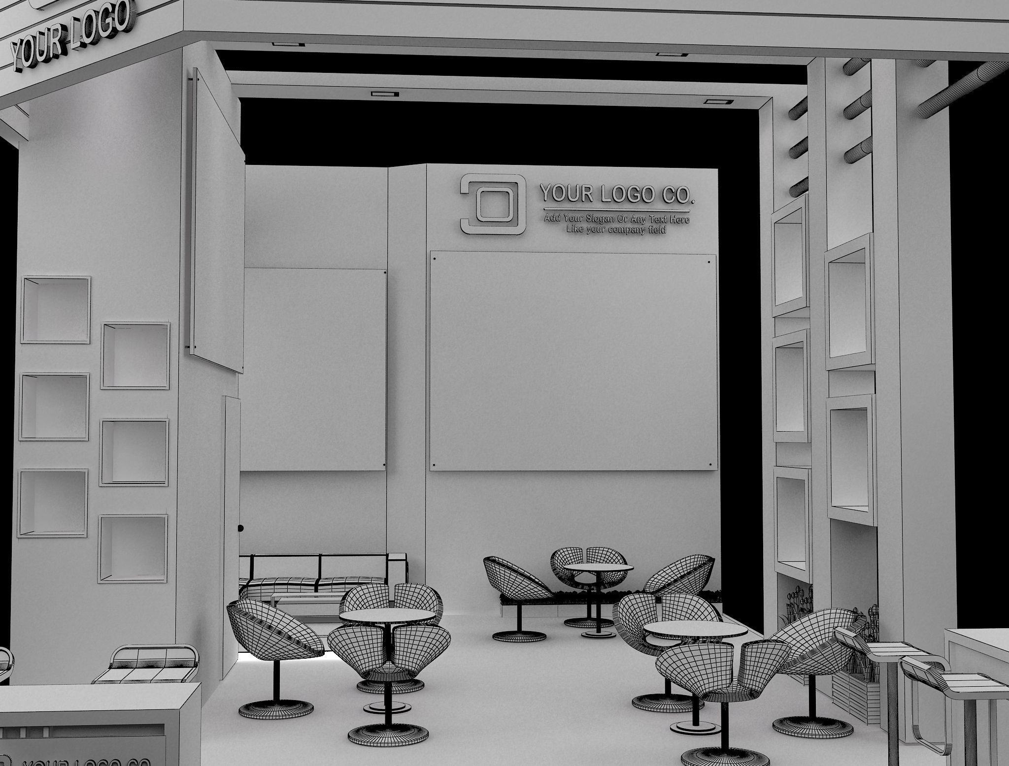 Booth Exhibition Stand a633 3D model_11