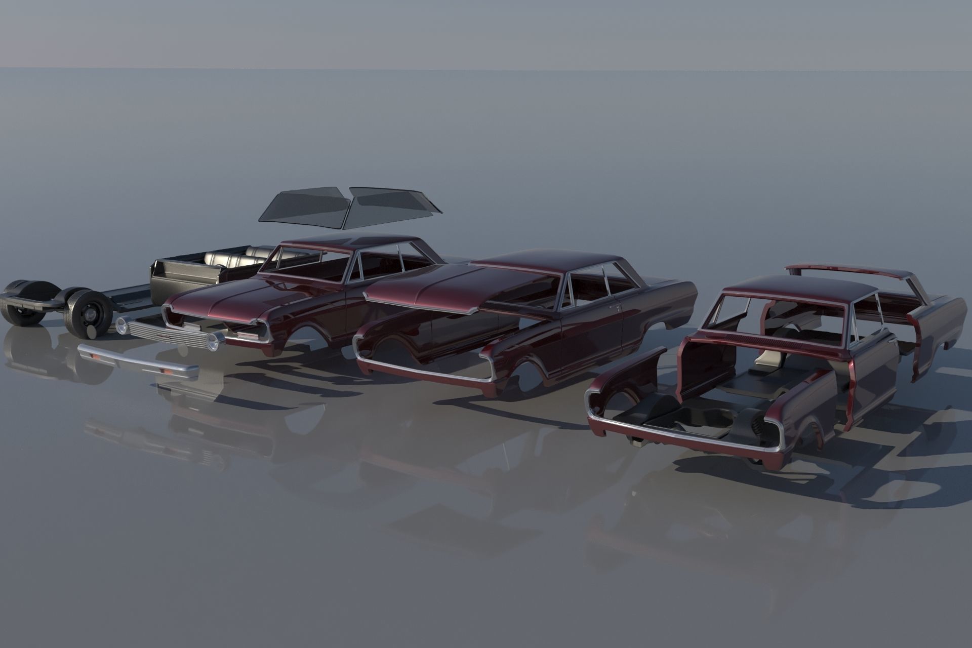 Chevrolet Nova 1965  3D print model_11