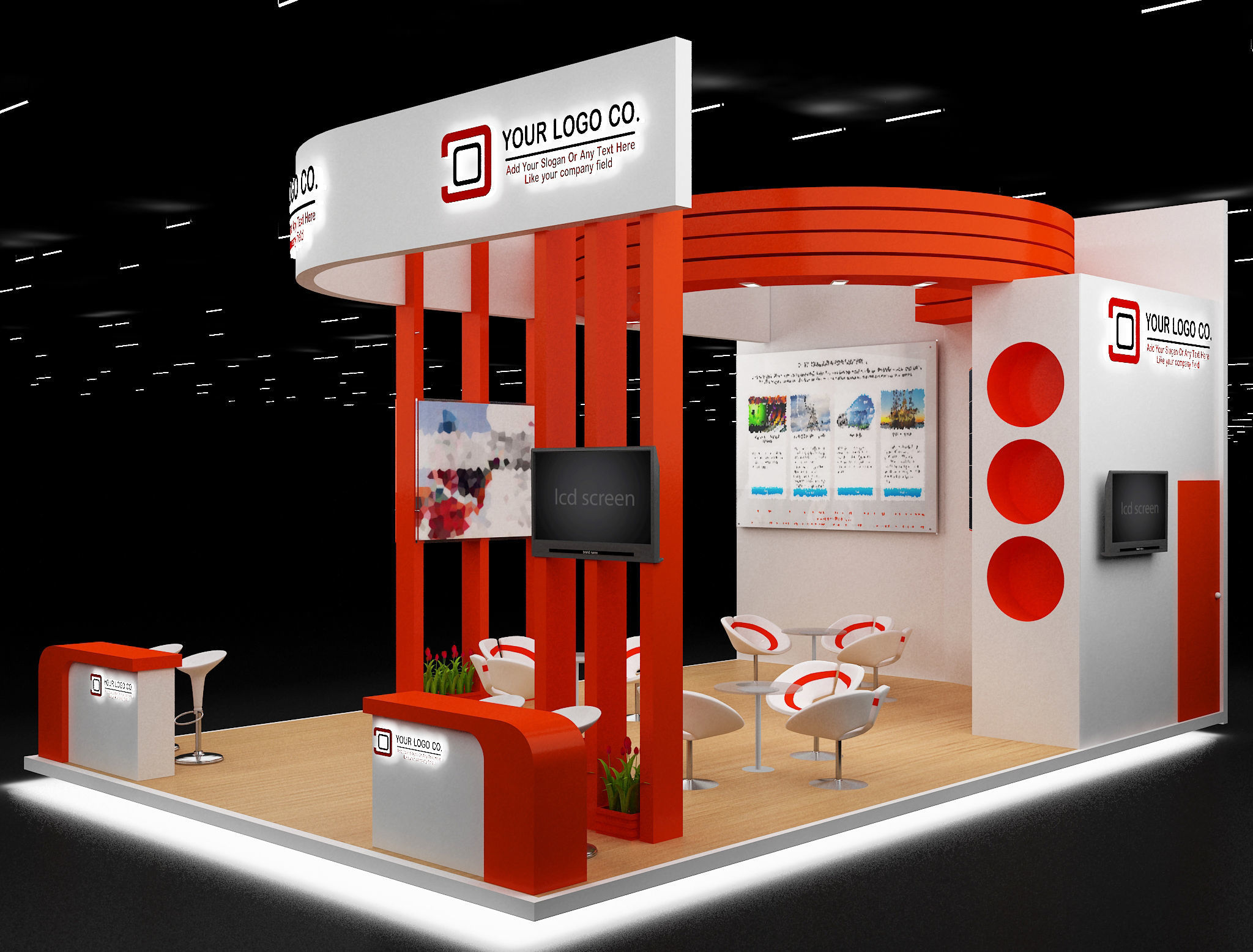Booth Exhibition Stand a634 3D model_16