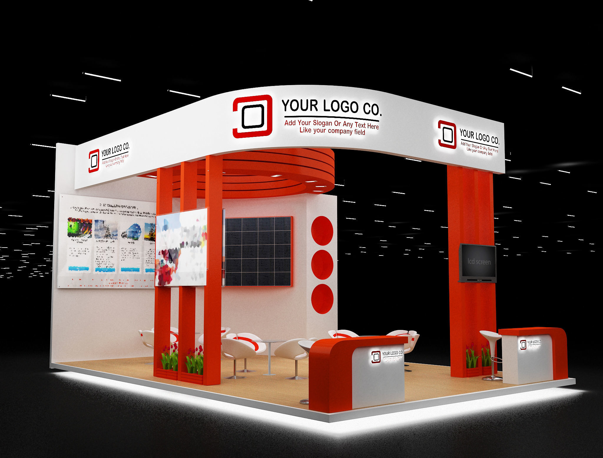 Booth Exhibition Stand a634 3D model_14