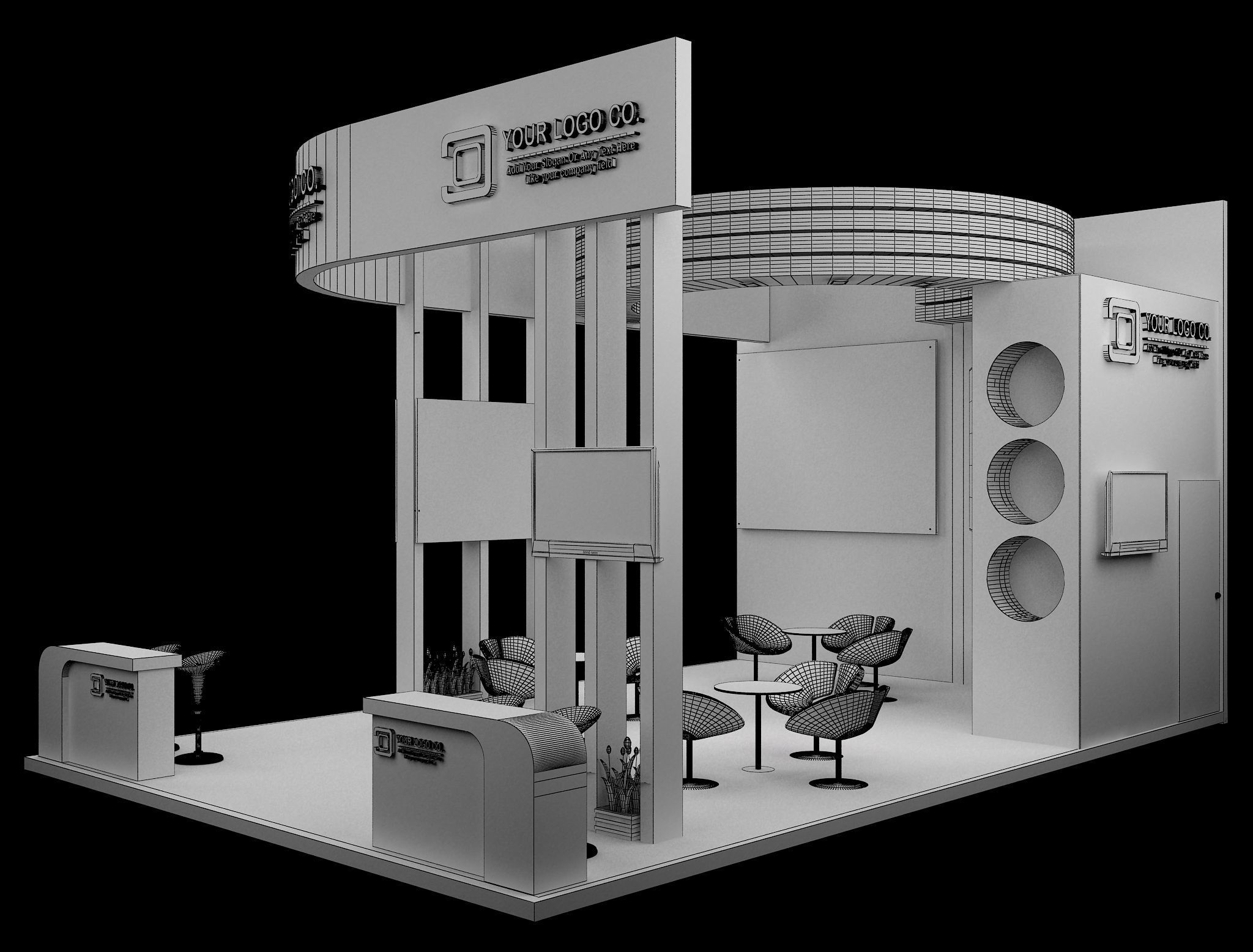 Booth Exhibition Stand a634 3D model_17