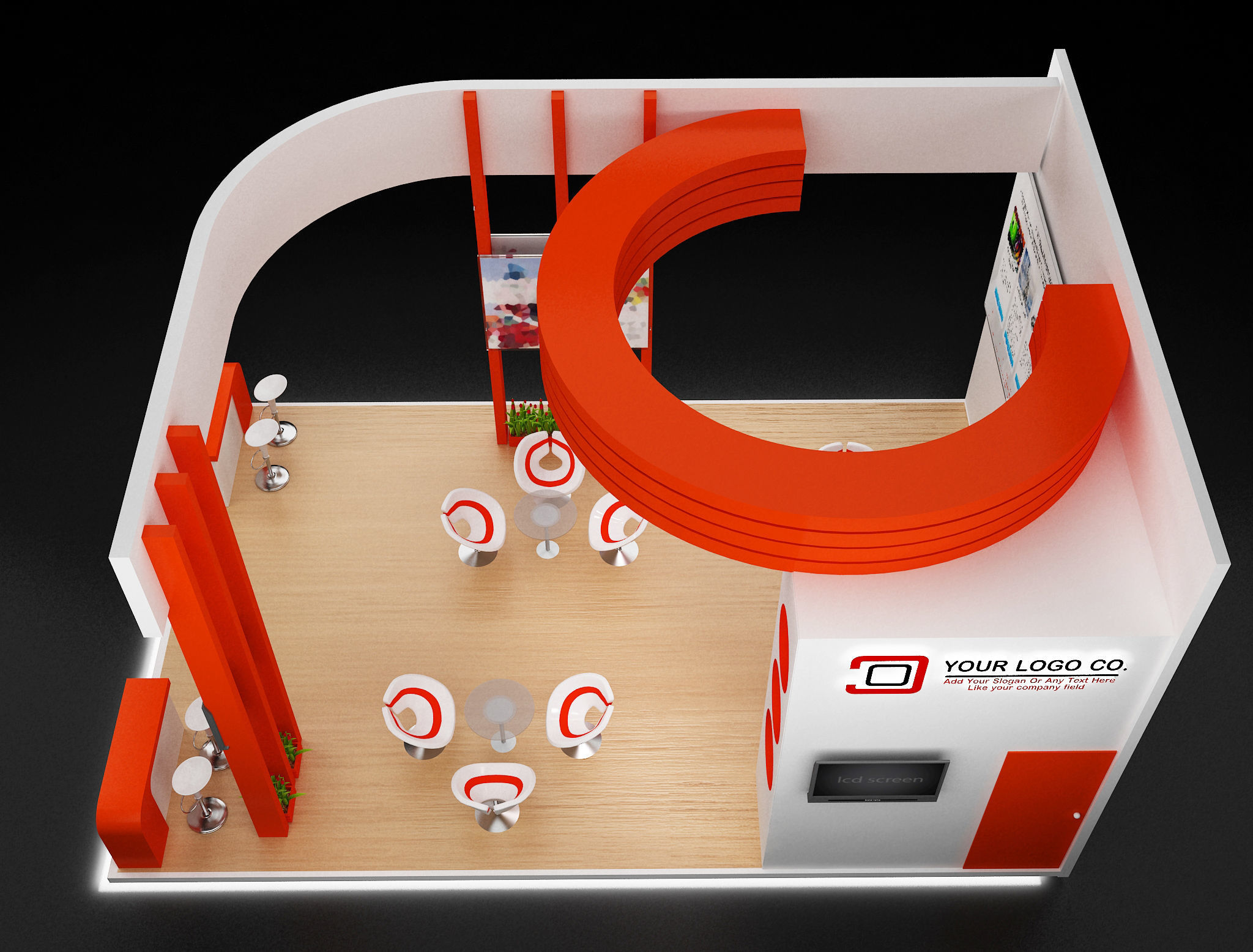 Booth Exhibition Stand a634 3D model_6