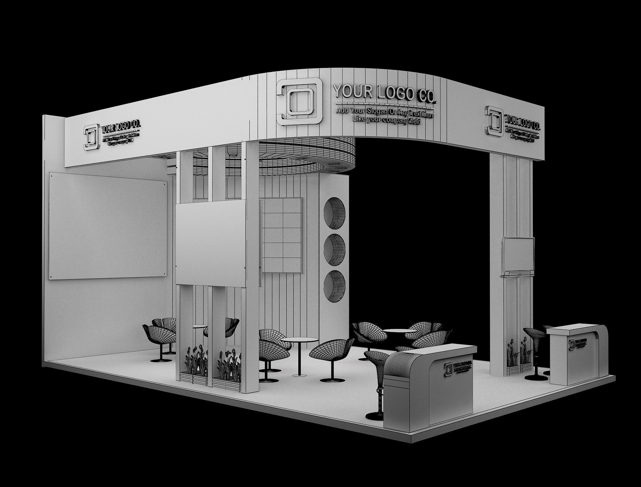 Booth Exhibition Stand a634 3D model_1