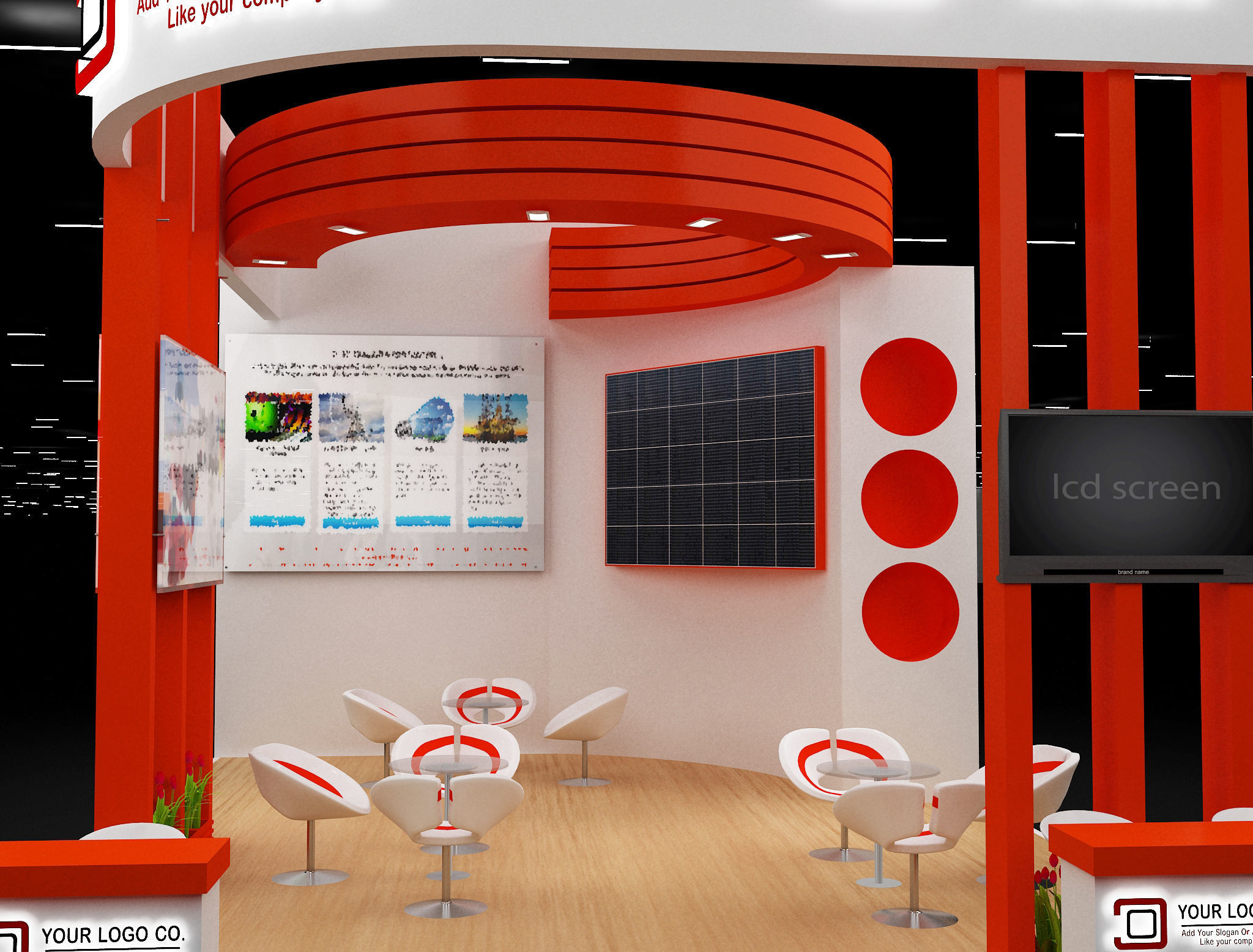 Booth Exhibition Stand a634 3D model_4