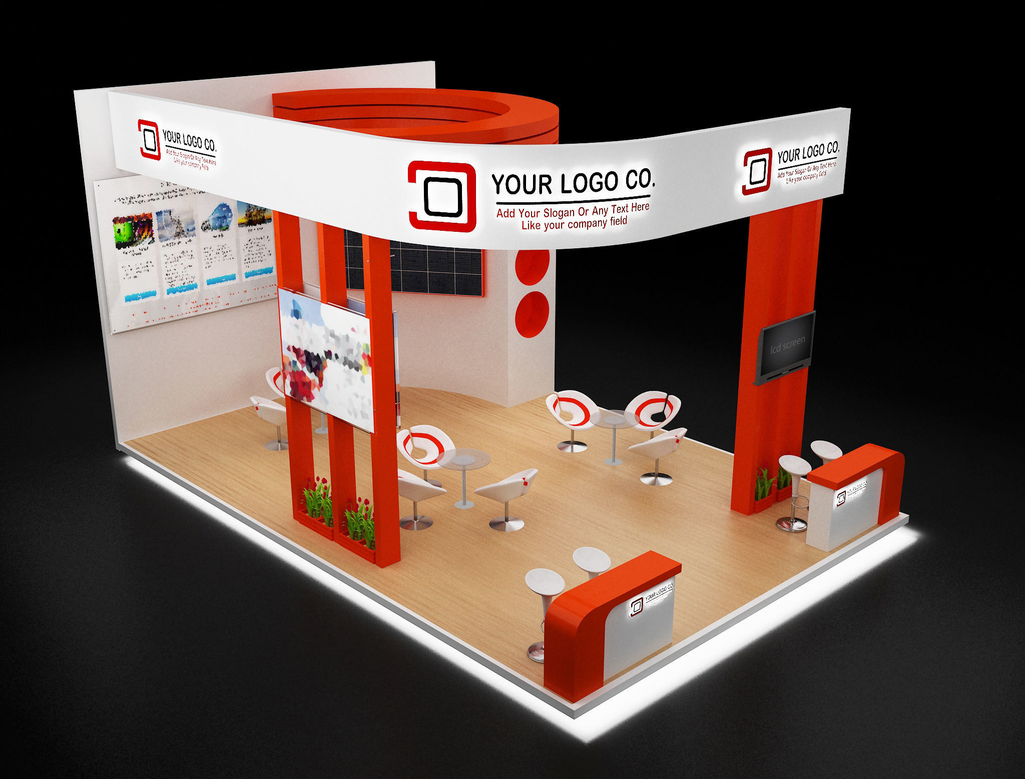 Booth Exhibition Stand a634 3D model_12