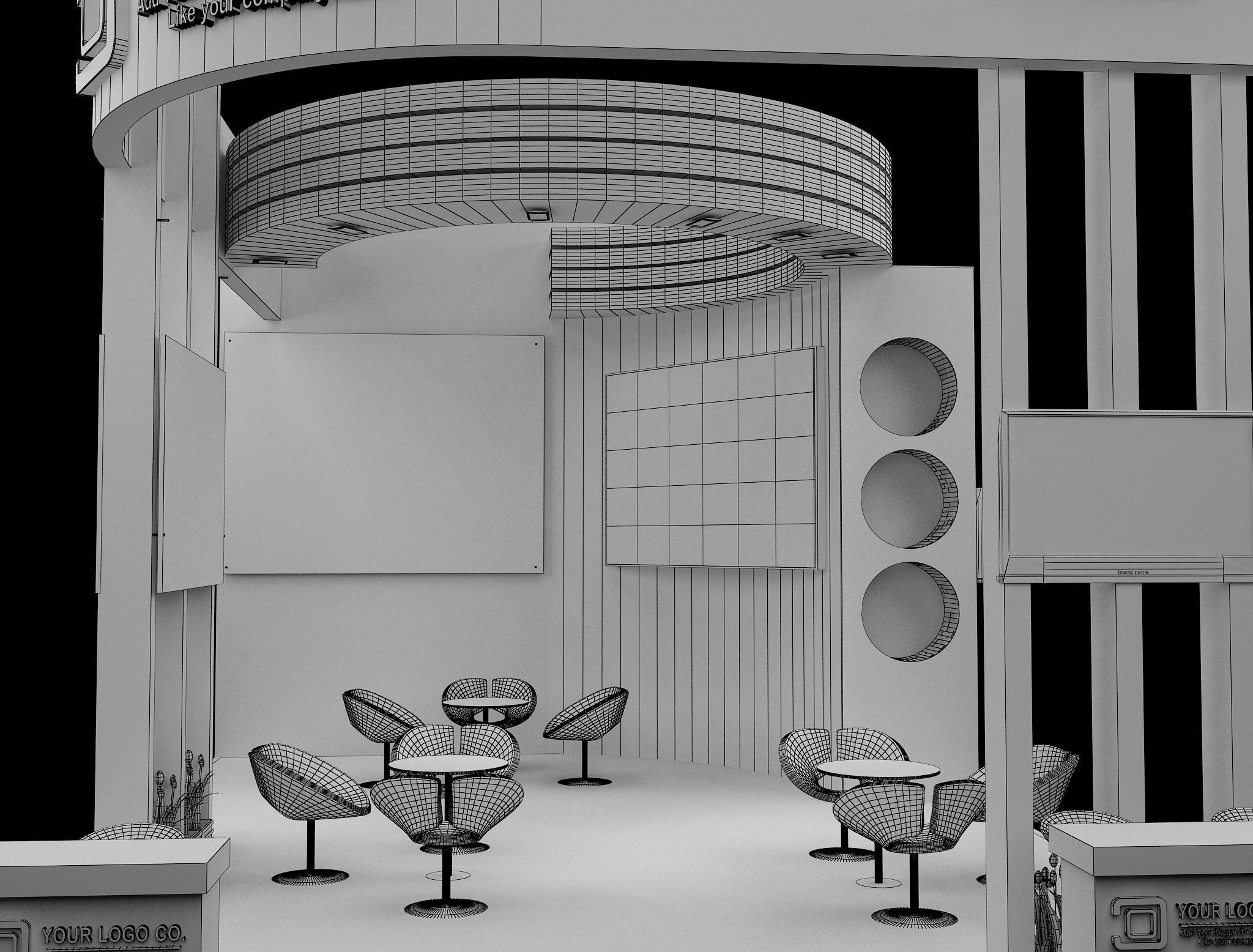 Booth Exhibition Stand a634 3D model_5