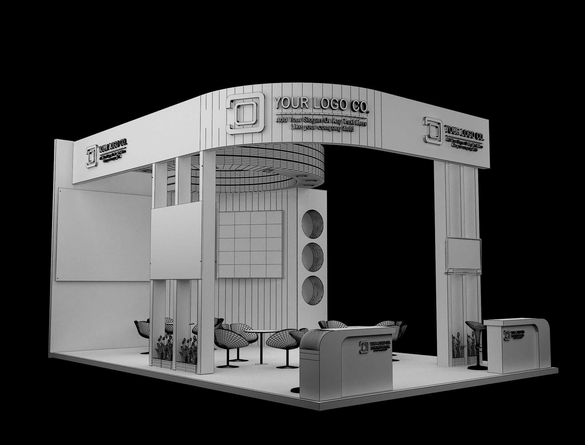 Booth Exhibition Stand a634 3D model_15
