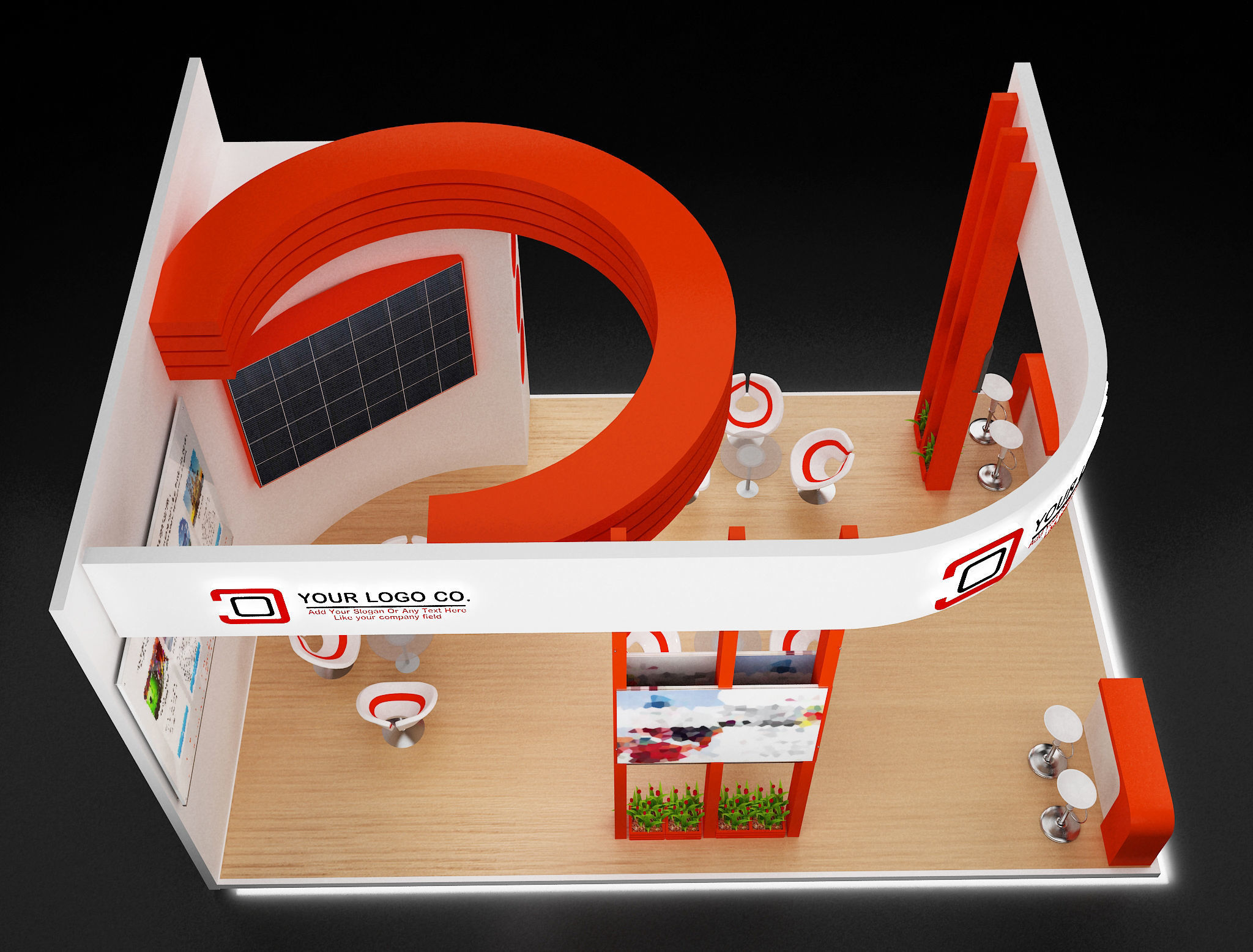 Booth Exhibition Stand a634 3D model_8