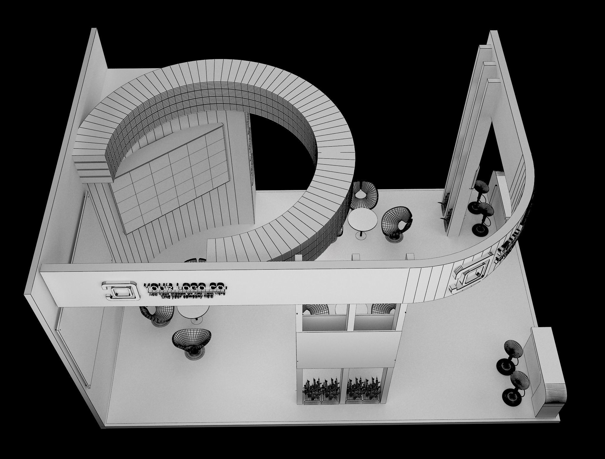 Booth Exhibition Stand a634 3D model_9