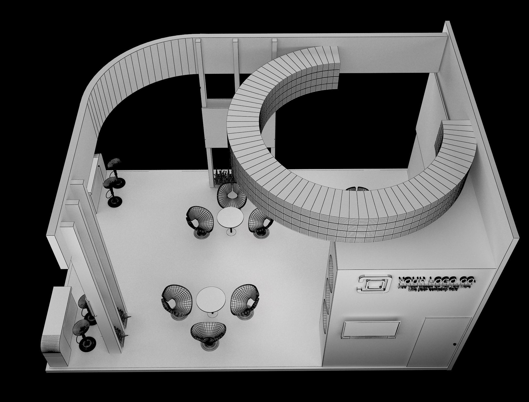 Booth Exhibition Stand a634 3D model_7