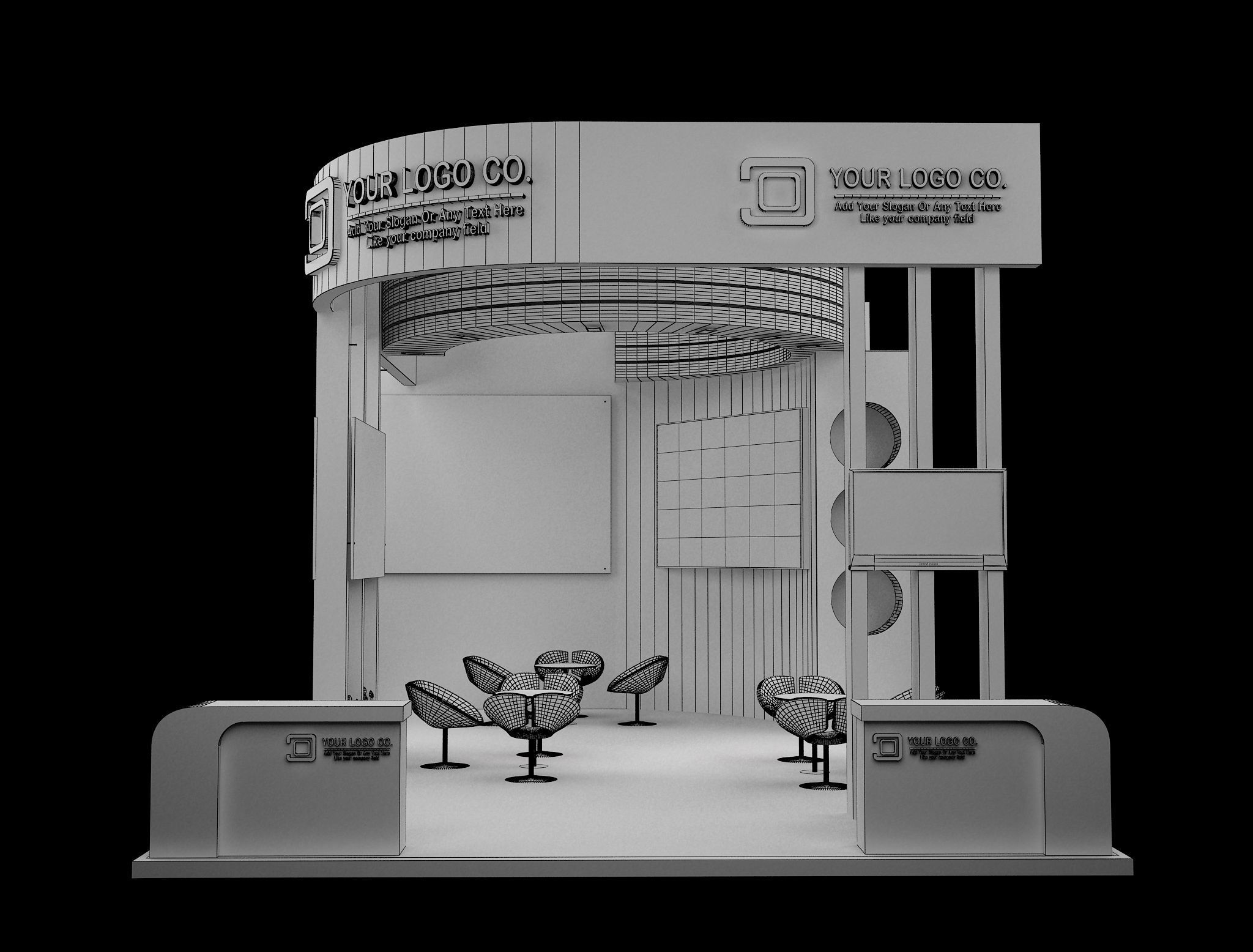 Booth Exhibition Stand a634 3D model_11